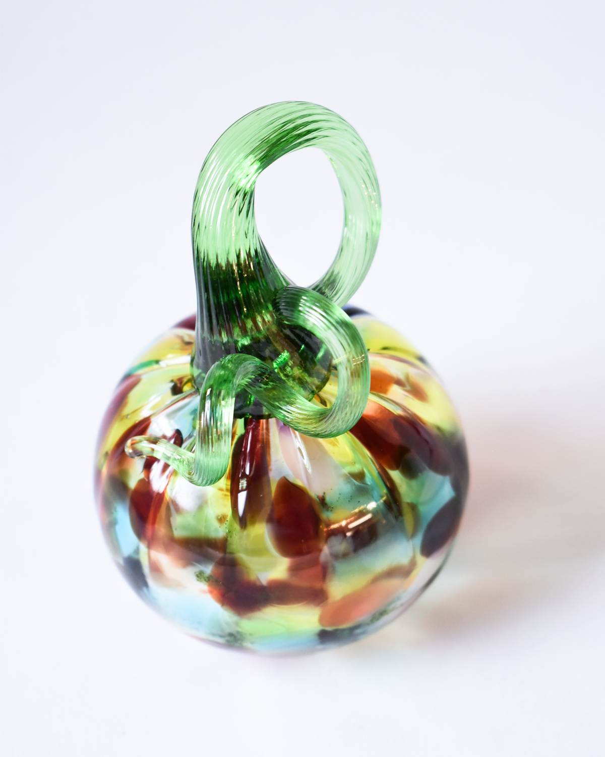 Autumn Confetti Blown Glass Pumpkin (S)
