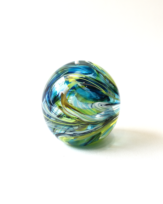 Blue & Green Swirl Paperweight (S)