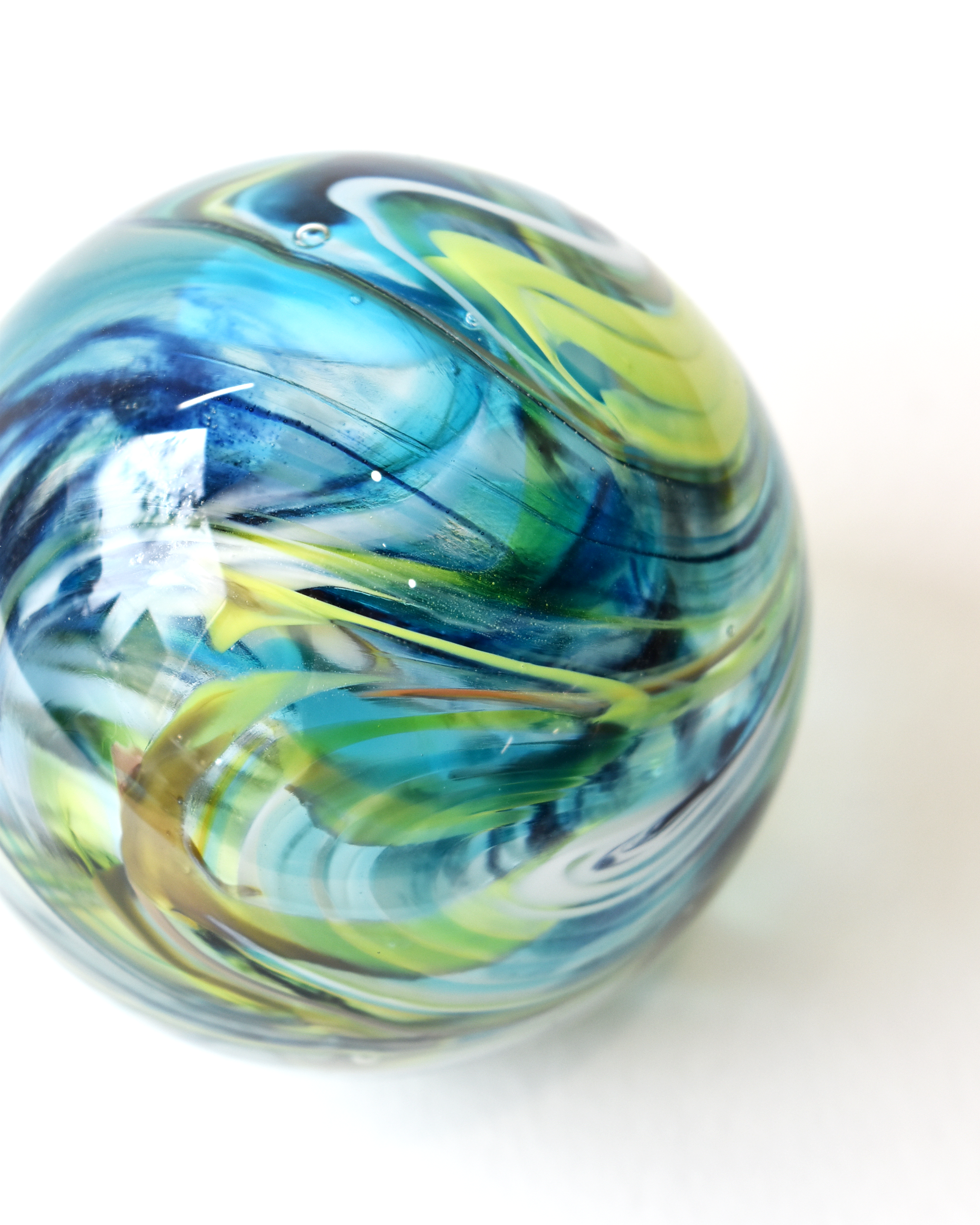 Blue & Green Swirl Paperweight (S)