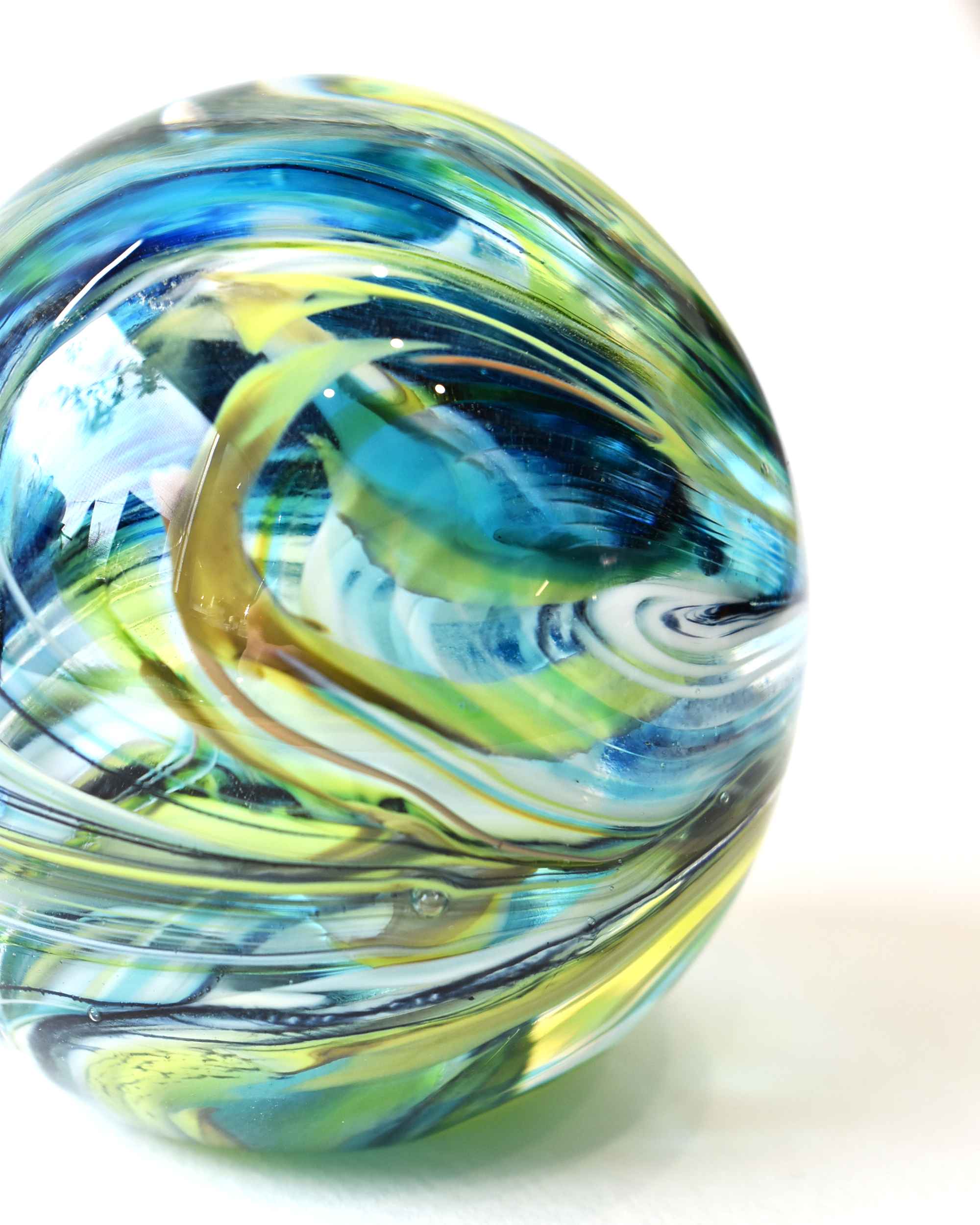 Blue & Green Swirl Paperweight (S)