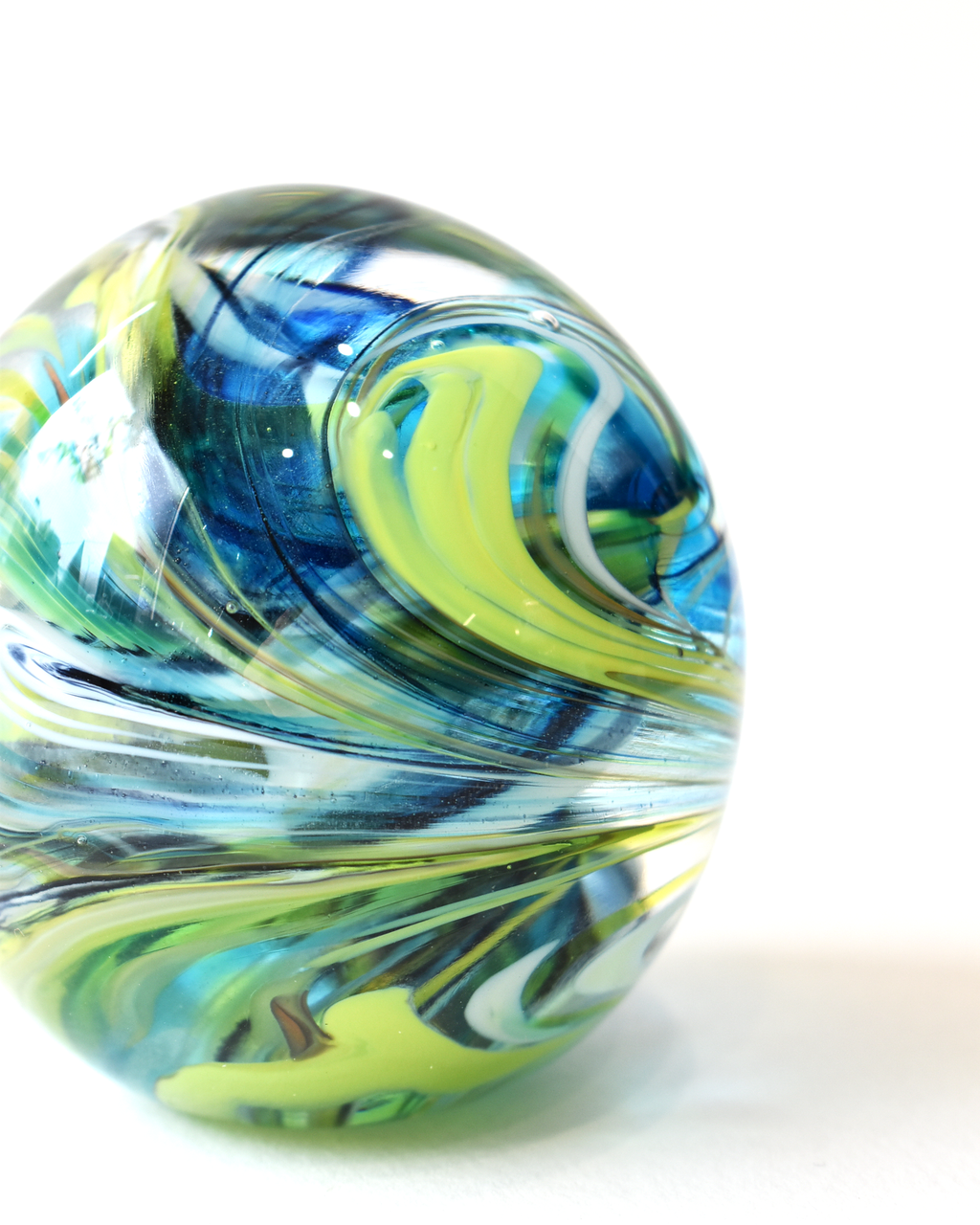 Blue & Green Swirl Paperweight (S)