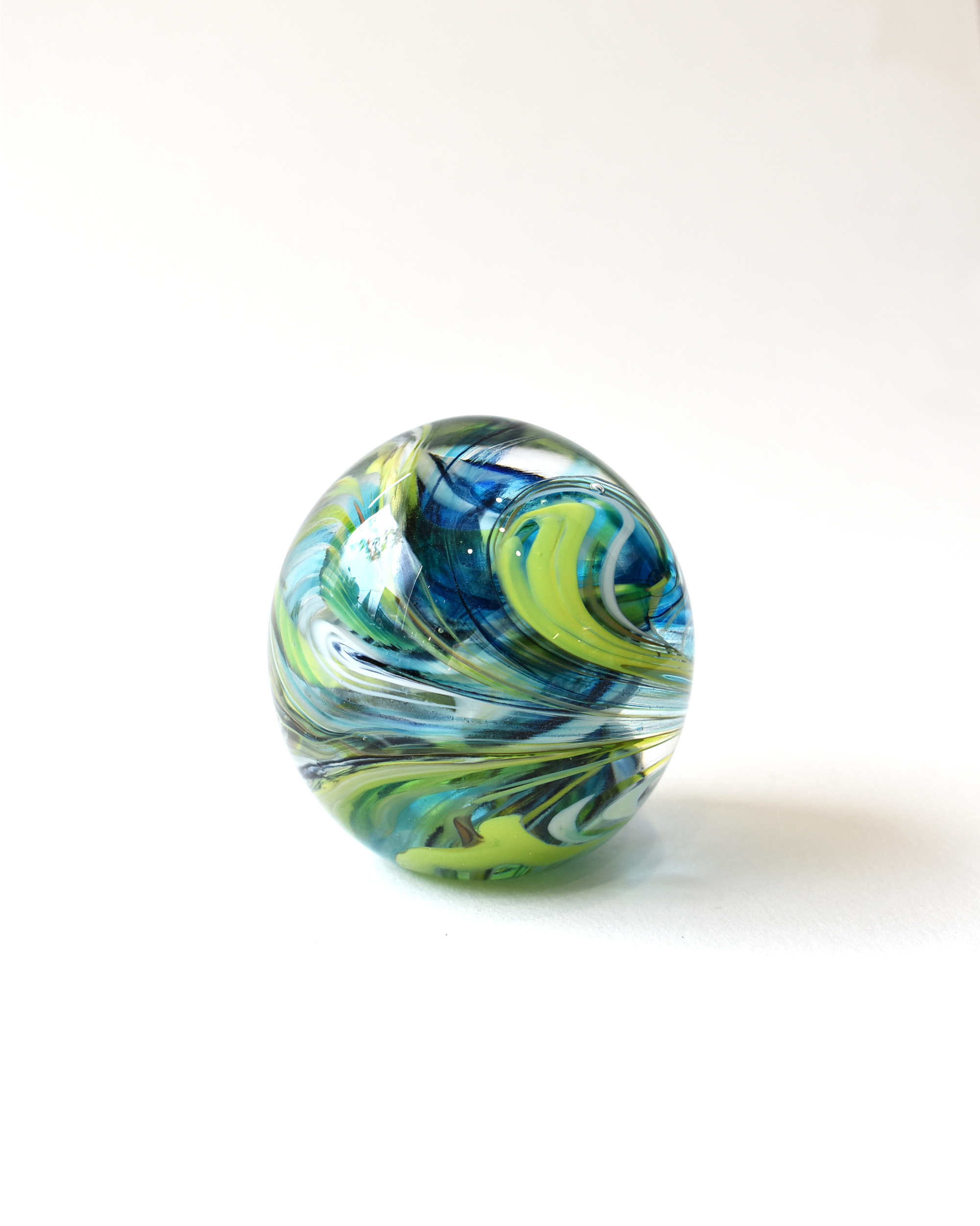 Blue & Green Swirl Paperweight (S)