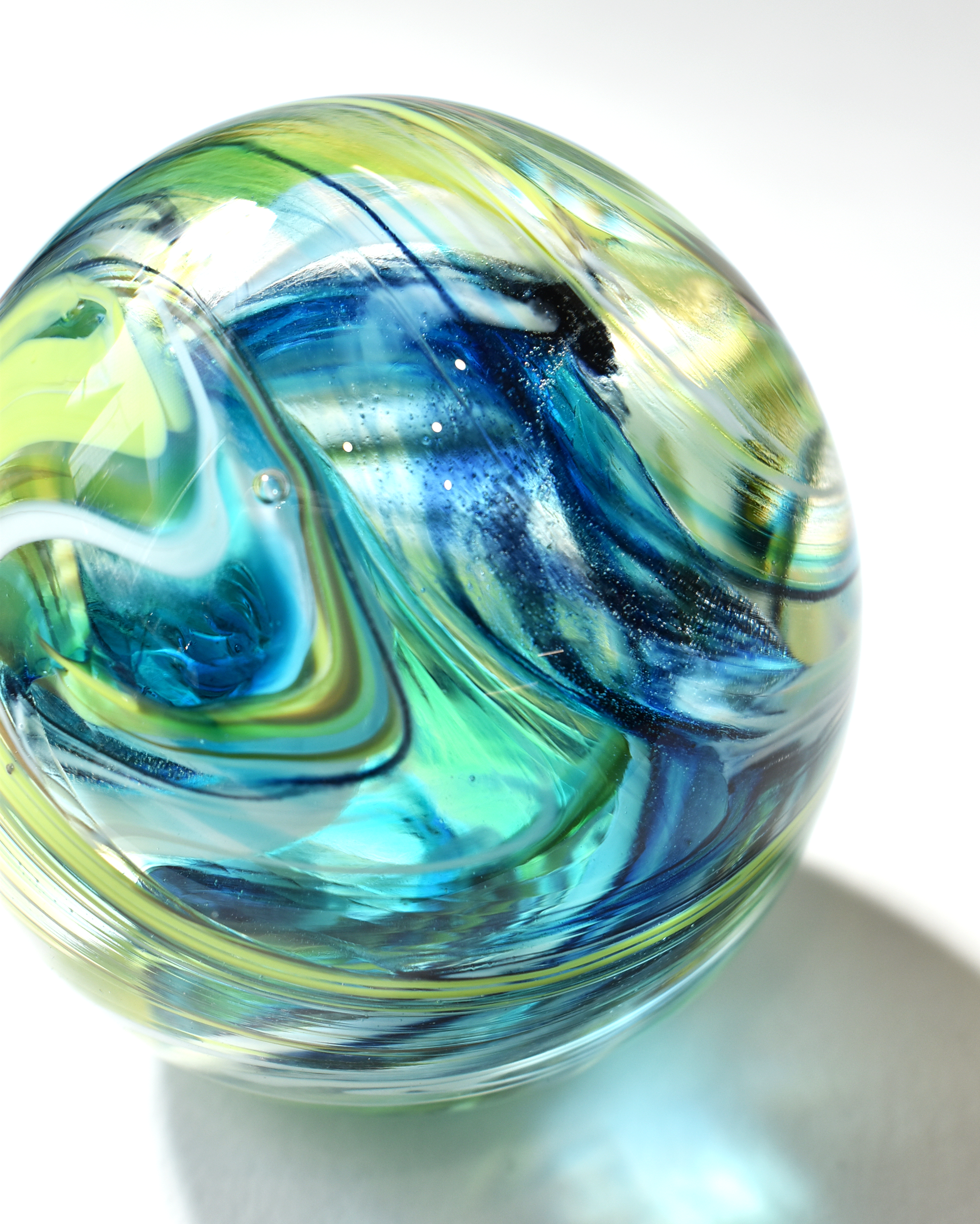 Blue & Green Swirl Paperweight (S)