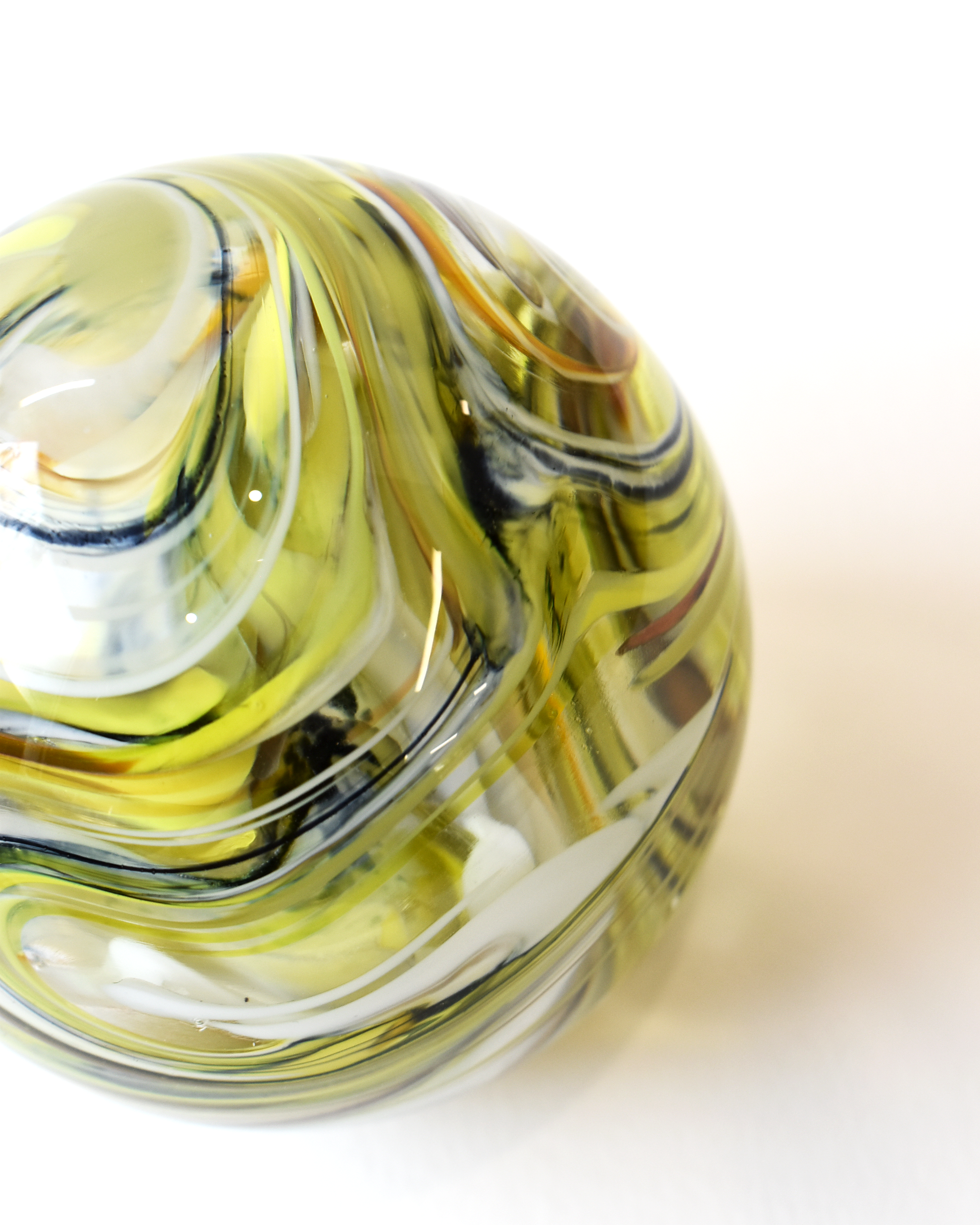 Lime Green Swirl Paperweight (L)