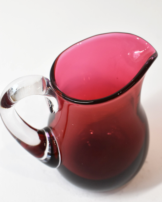 Cranberry Glass Cordial Jug (S)