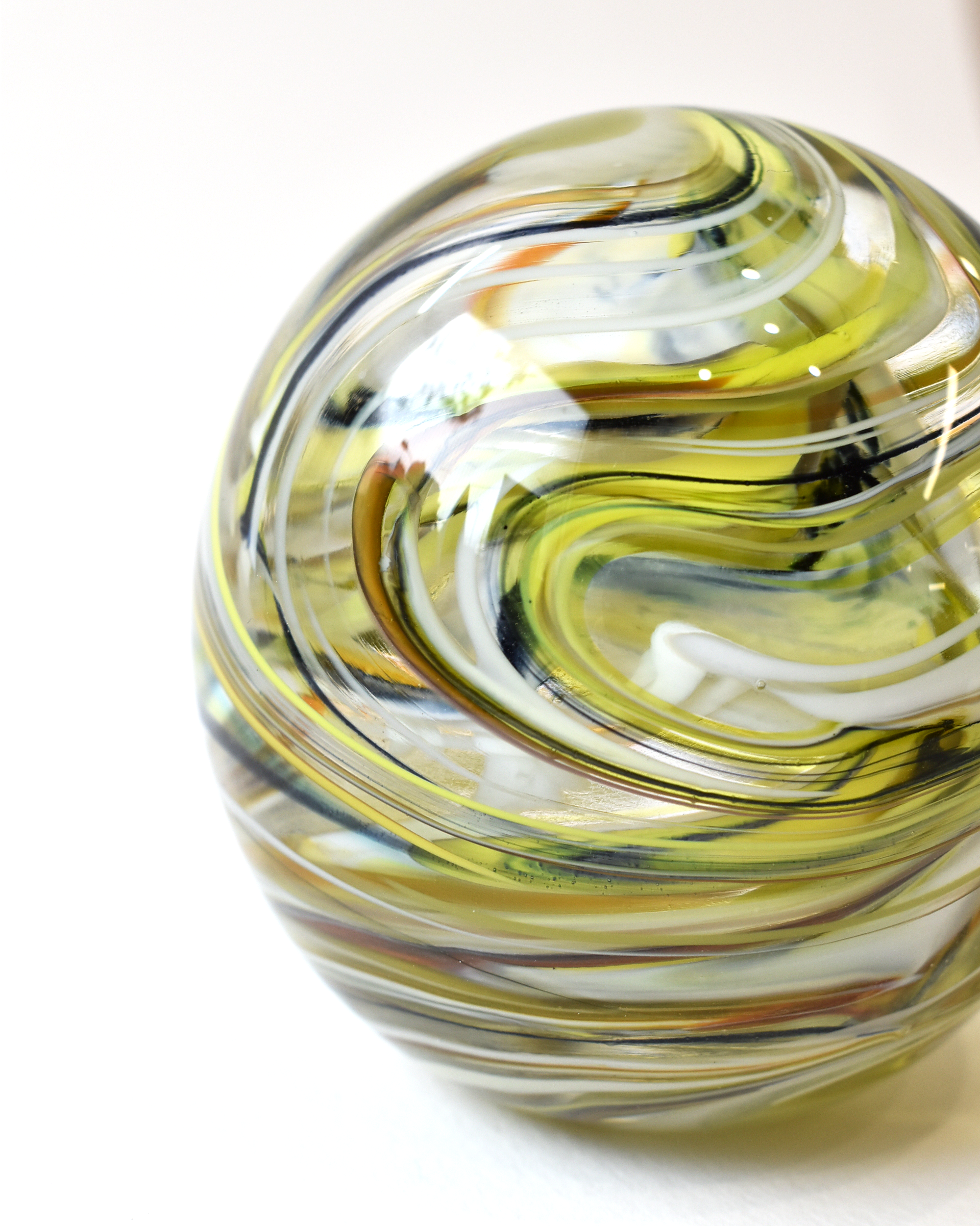 Lime Green Swirl Paperweight (L)