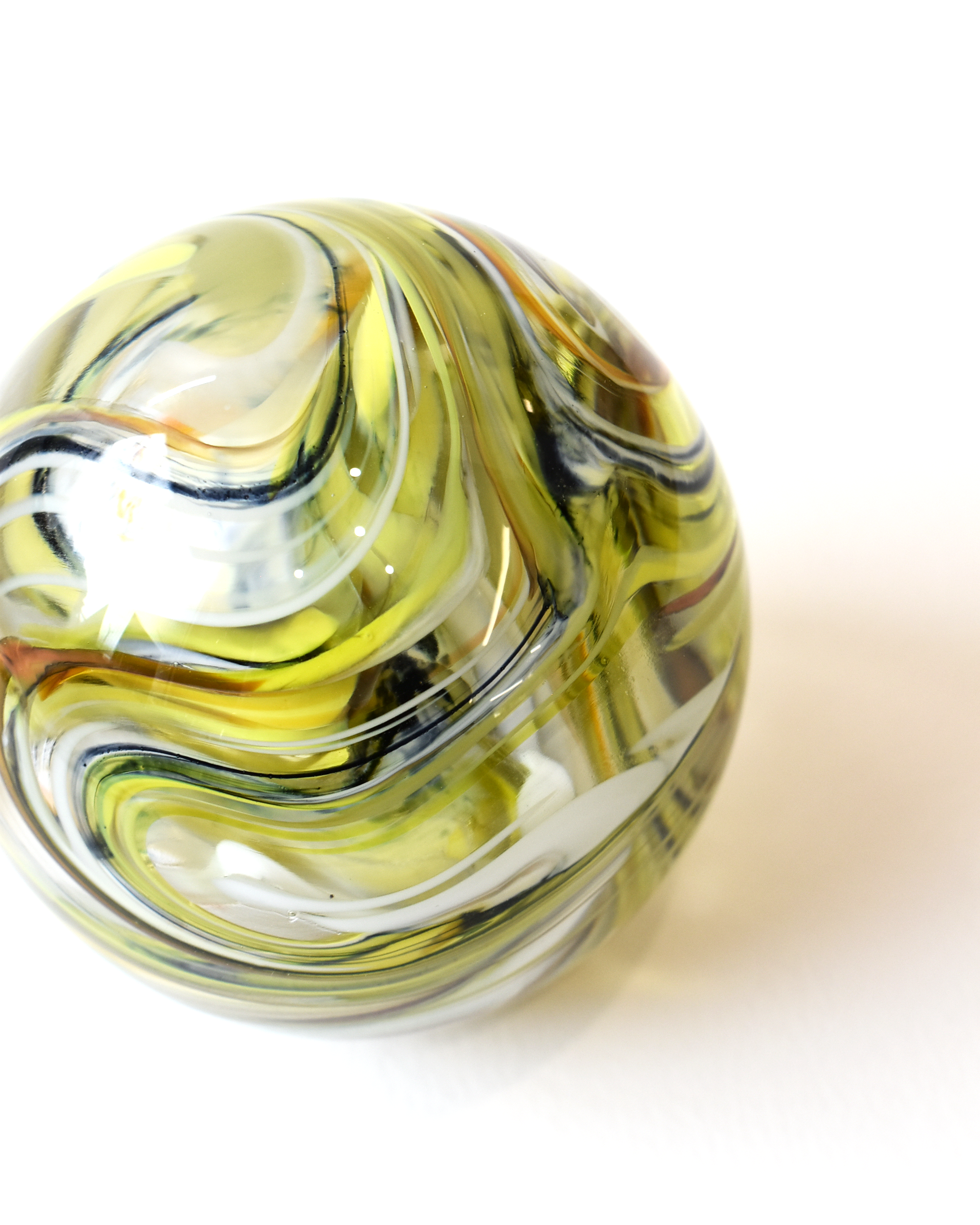 Lime Green Swirl Paperweight (L)
