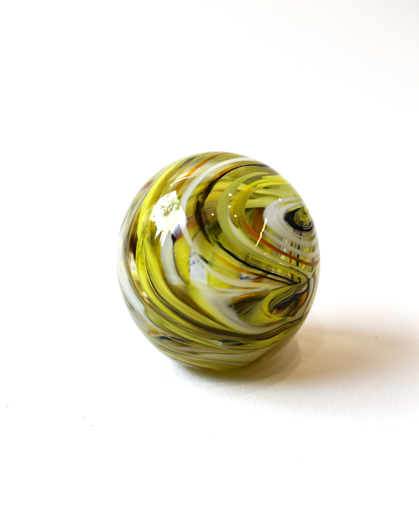 Lime Green Swirl Paperweight (S)