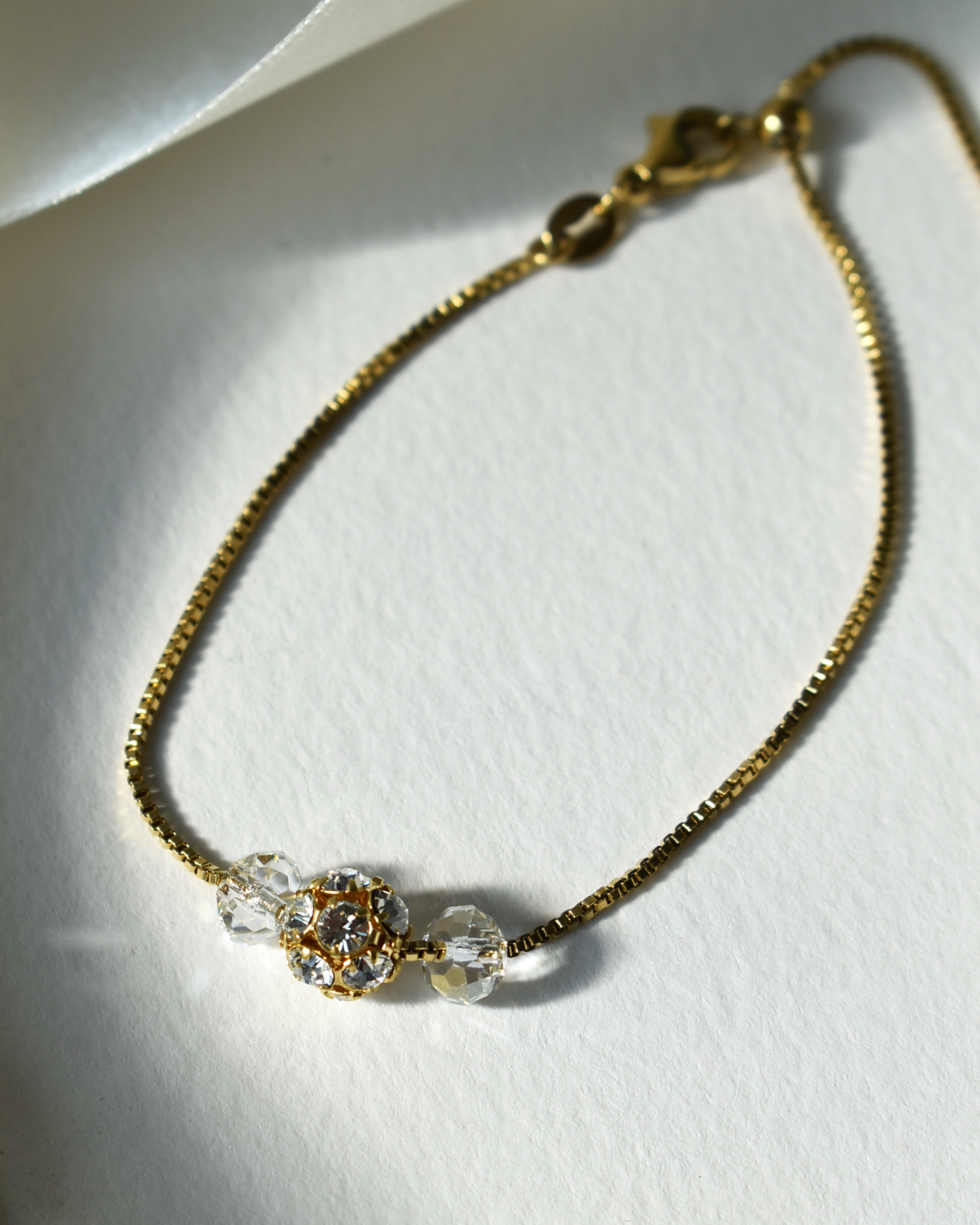 Gold Crystal Ball Bracelet