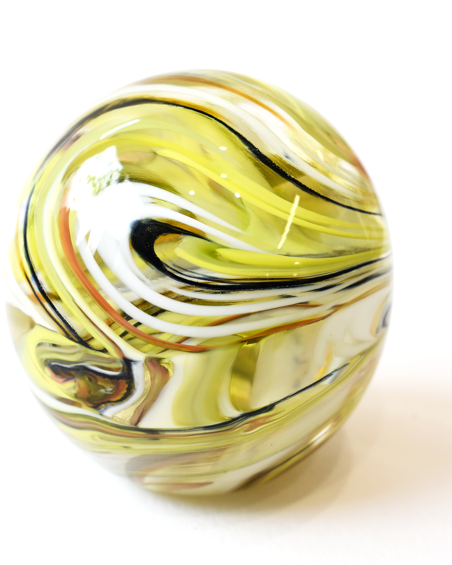 Lime Green Swirl Paperweight (S)