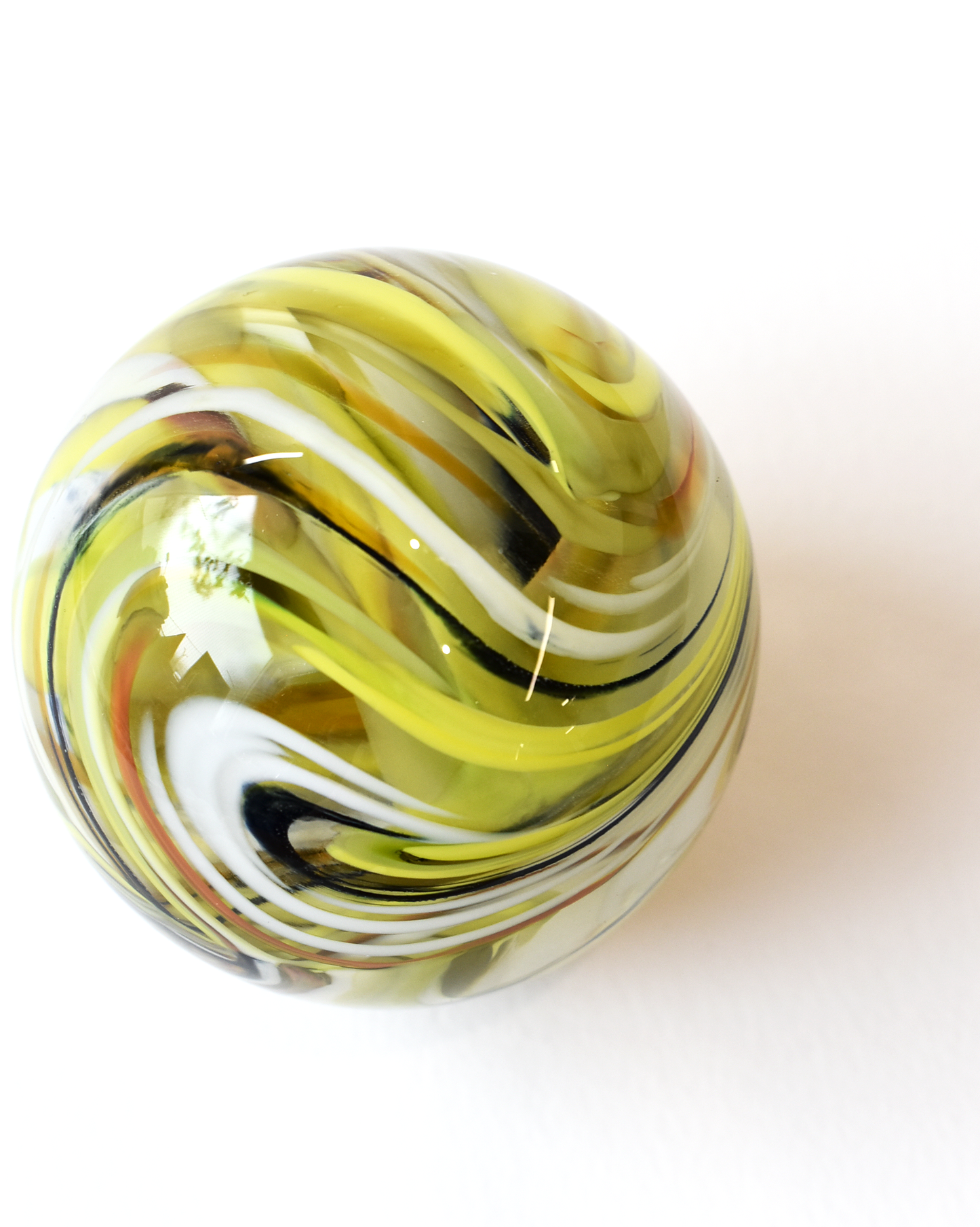Lime Green Swirl Paperweight (S)