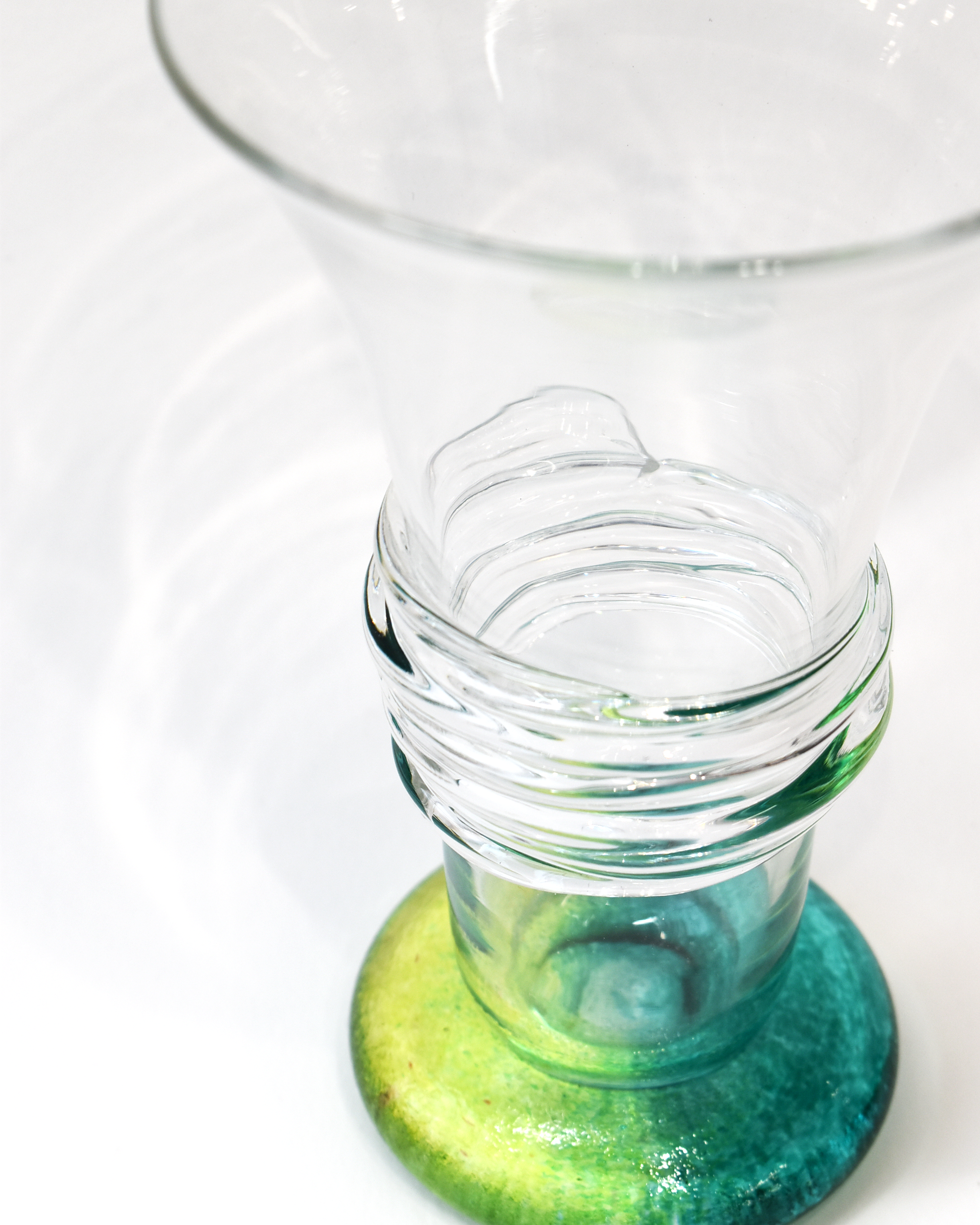 Aqua & Lime Ripple Highball Glass