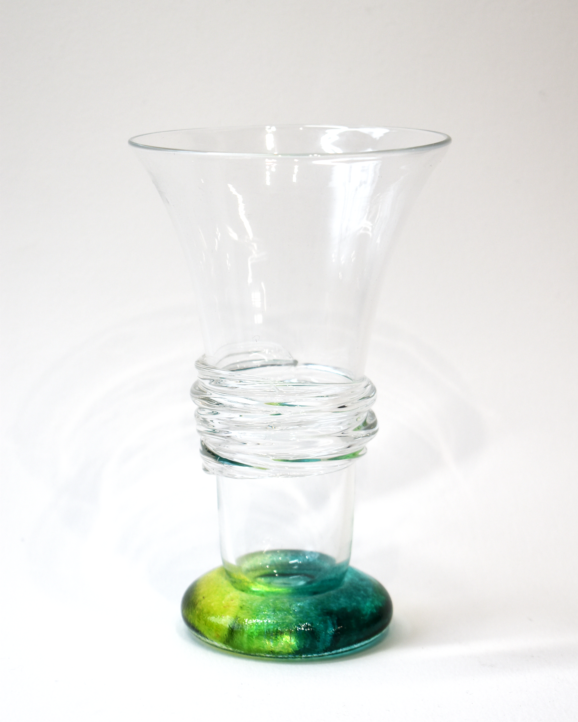 Aqua & Lime Ripple Highball Glass