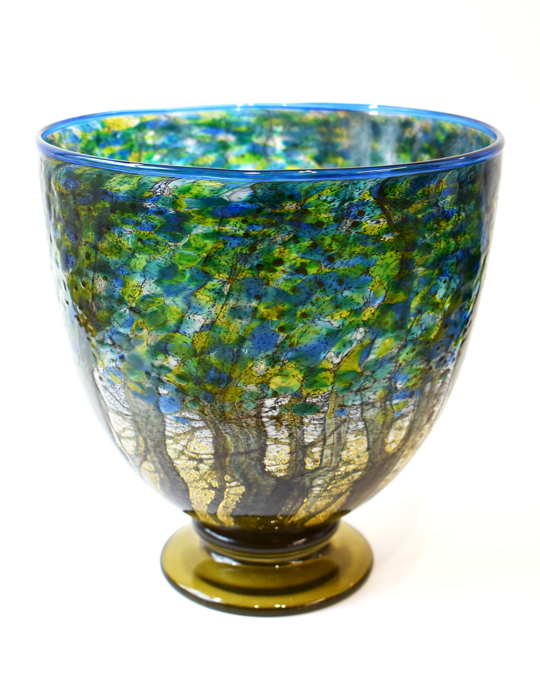 'Undercliff Daytime' Mouthblown Glass Footed Bowl