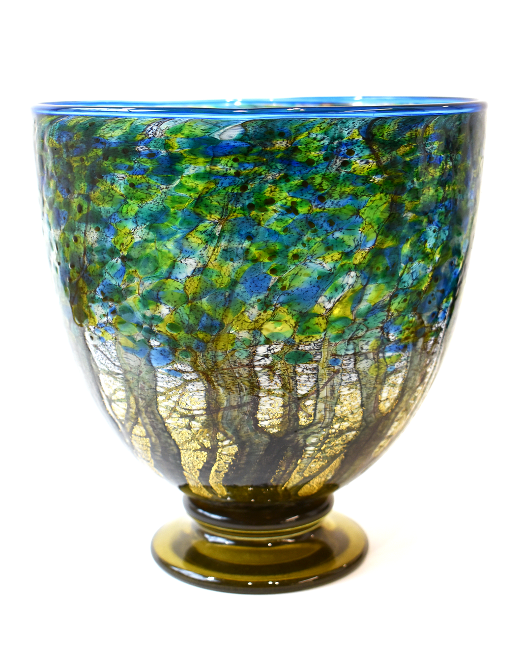 'Undercliff Daytime' Mouthblown Glass Footed Bowl