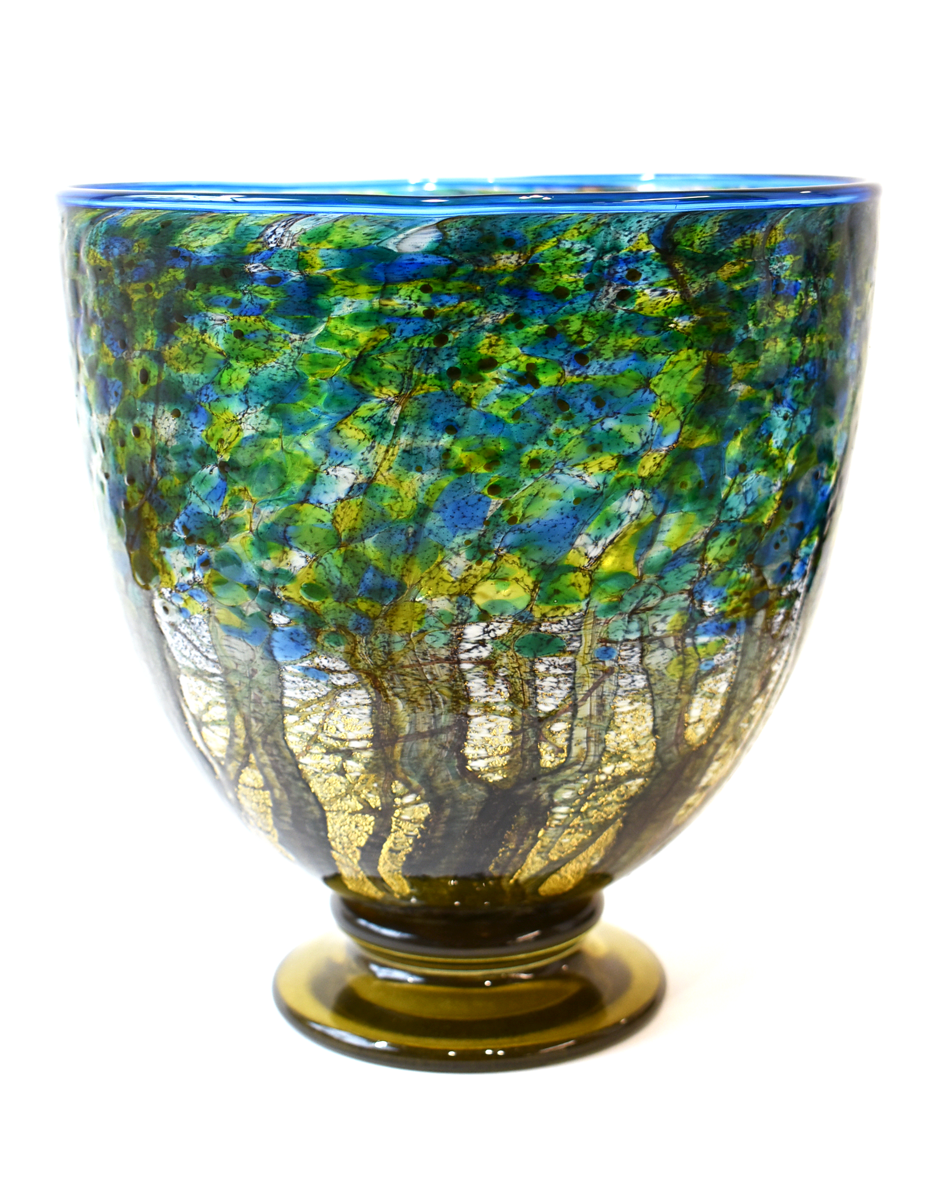'Undercliff Daytime' Mouthblown Glass Footed Bowl