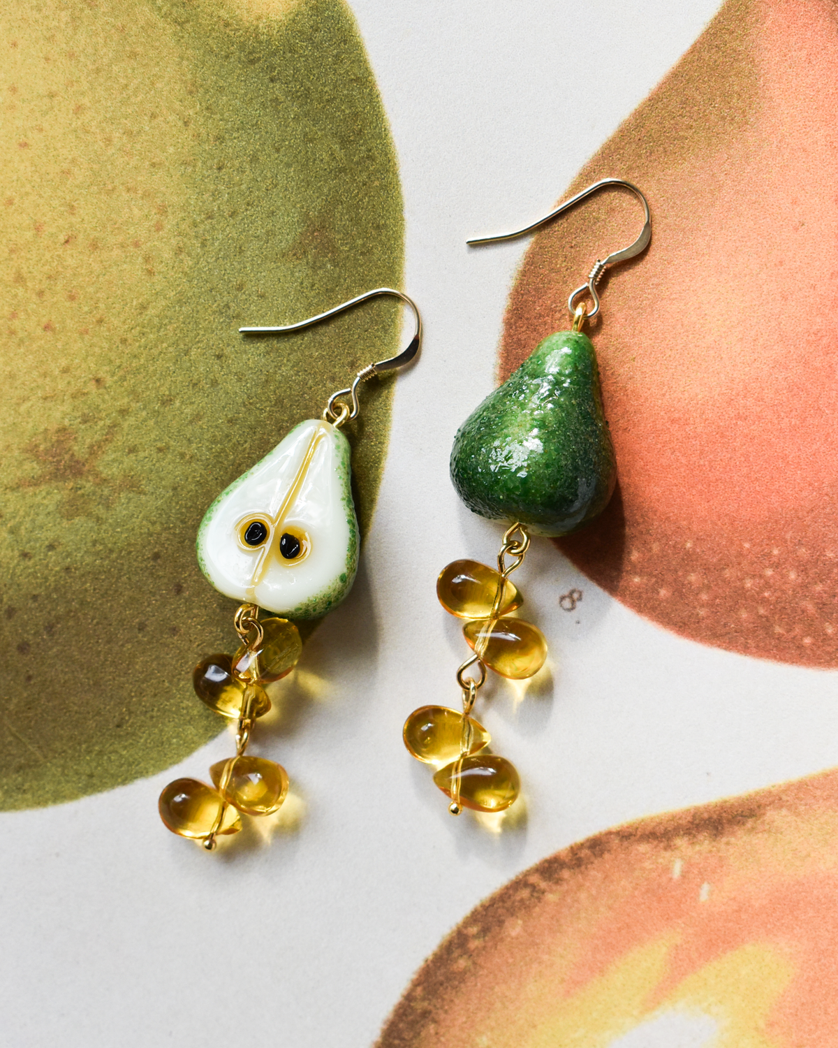 'Half-Cut Pear Drop' Earrings
