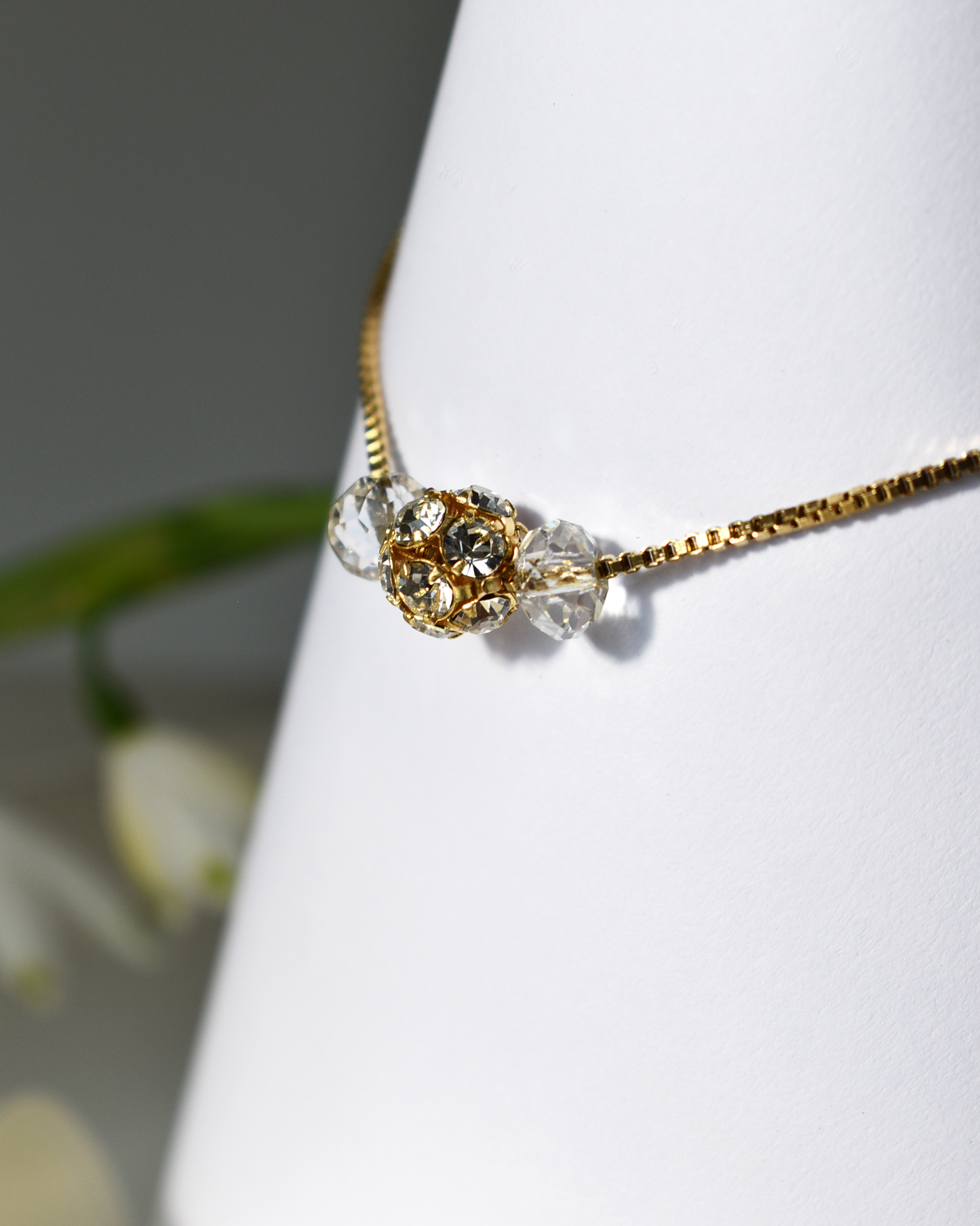 Gold Crystal Ball Bracelet