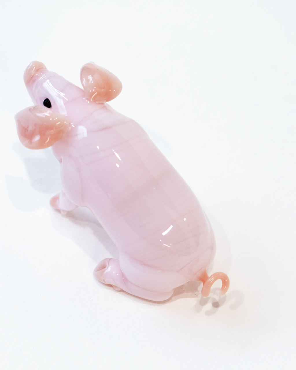 'Sitting Pink Piggy' Glass Sculpture
