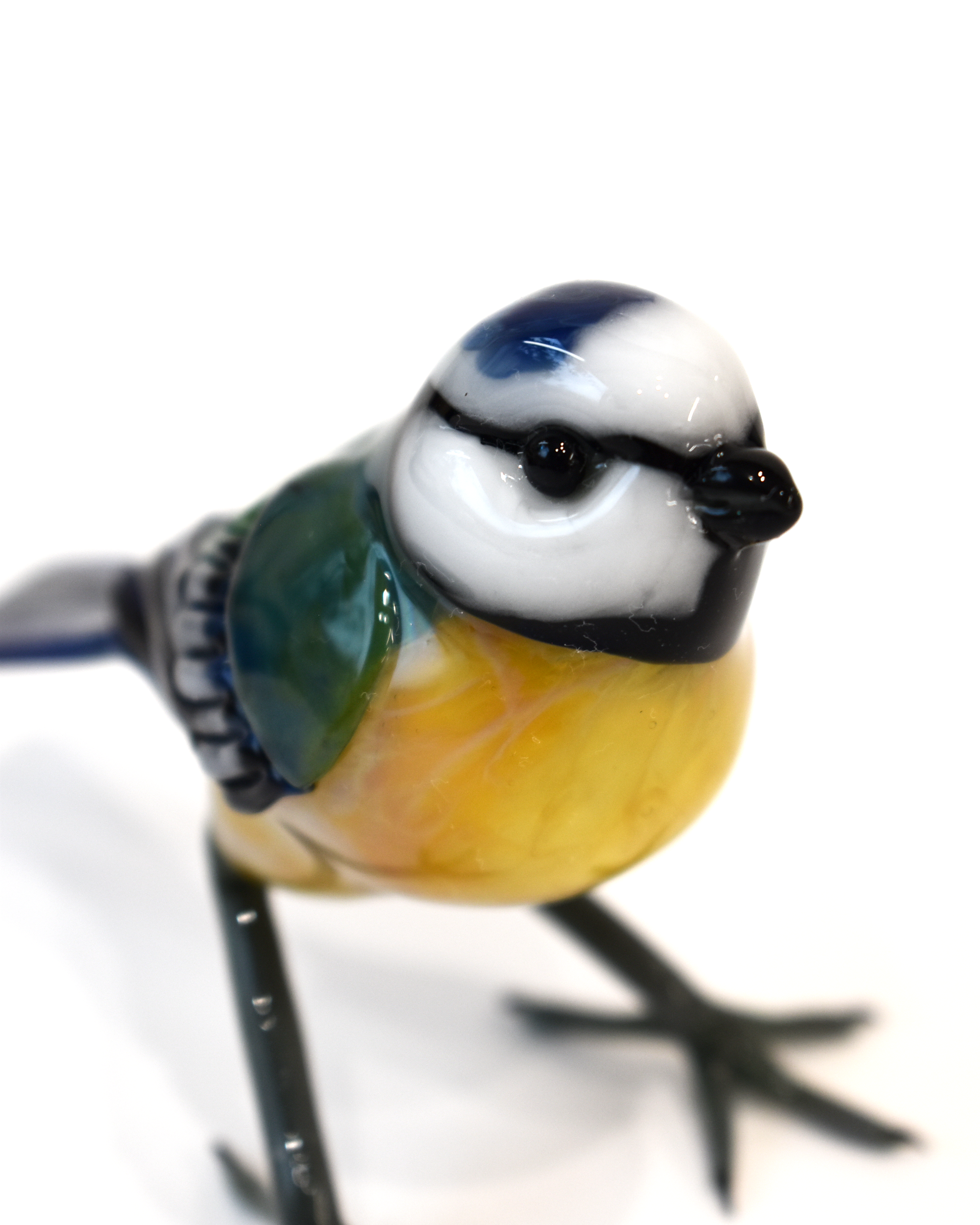'Little Blue Tit' Glass Sculpture