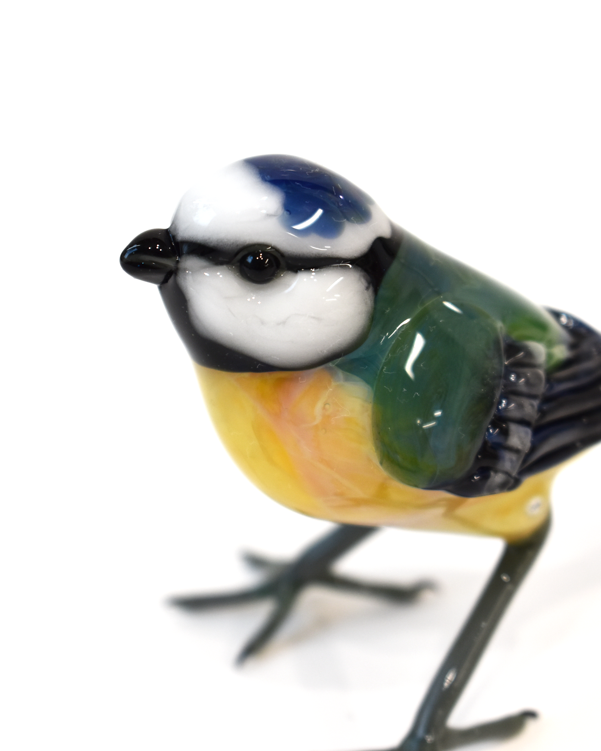 'Little Blue Tit' Glass Sculpture