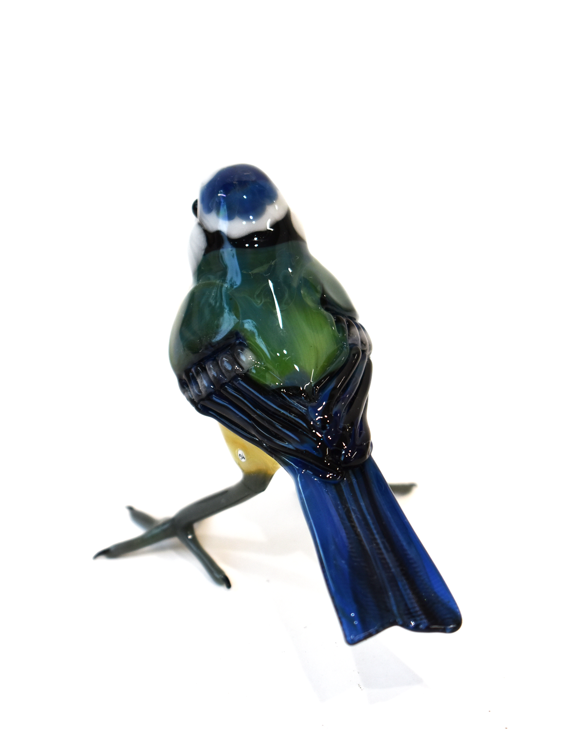 'Little Blue Tit' Glass Sculpture