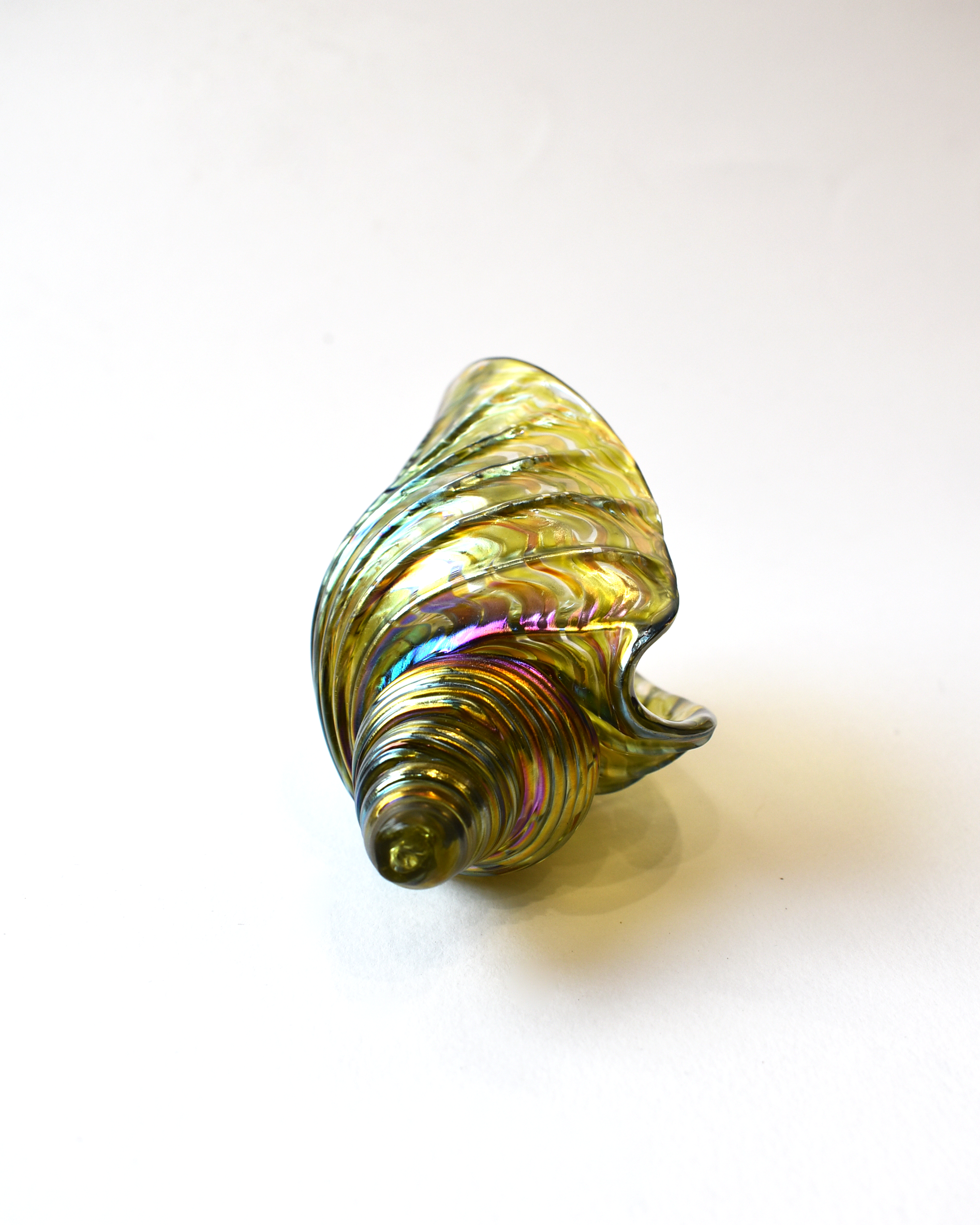 Lime Featherspray Glass Shell (L)