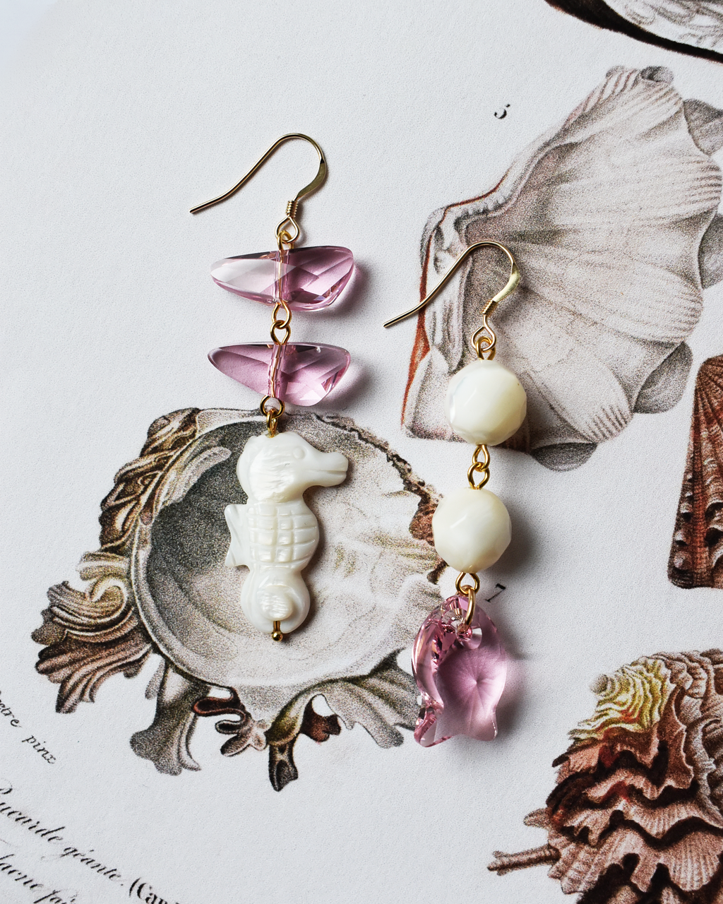 Pale Pink 'Seaside Crystal' Earrings