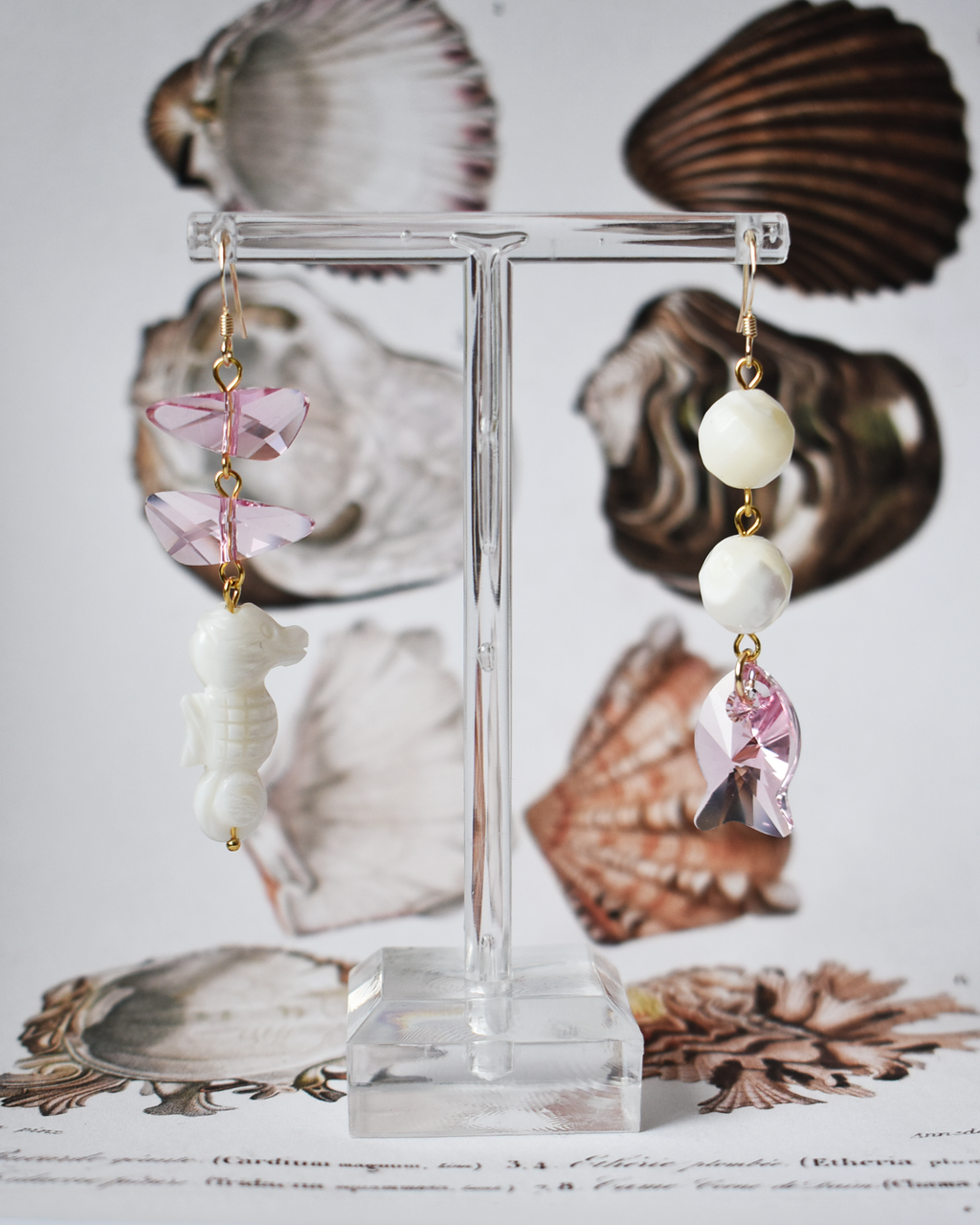 Pale Pink 'Seaside Crystal' Earrings