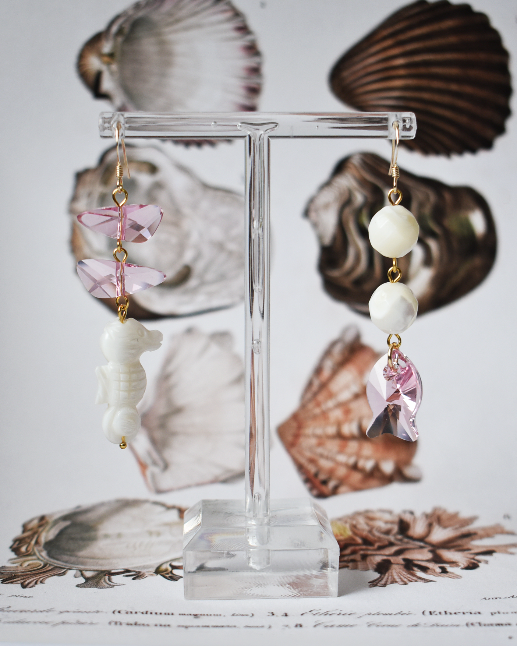 Pale Pink 'Seaside Crystal' Earrings