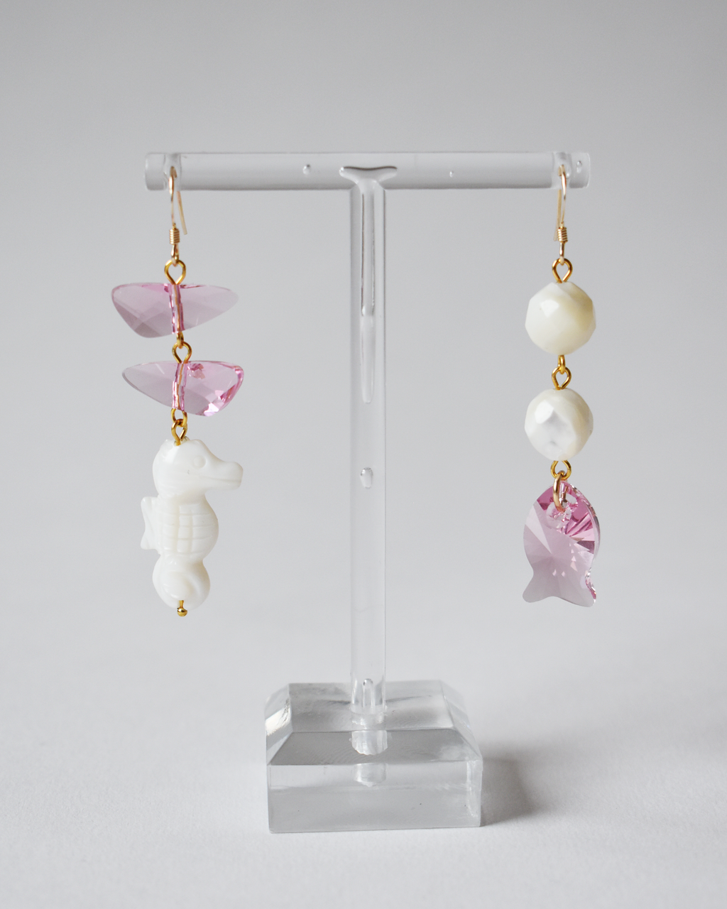 Pale Pink 'Seaside Crystal' Earrings