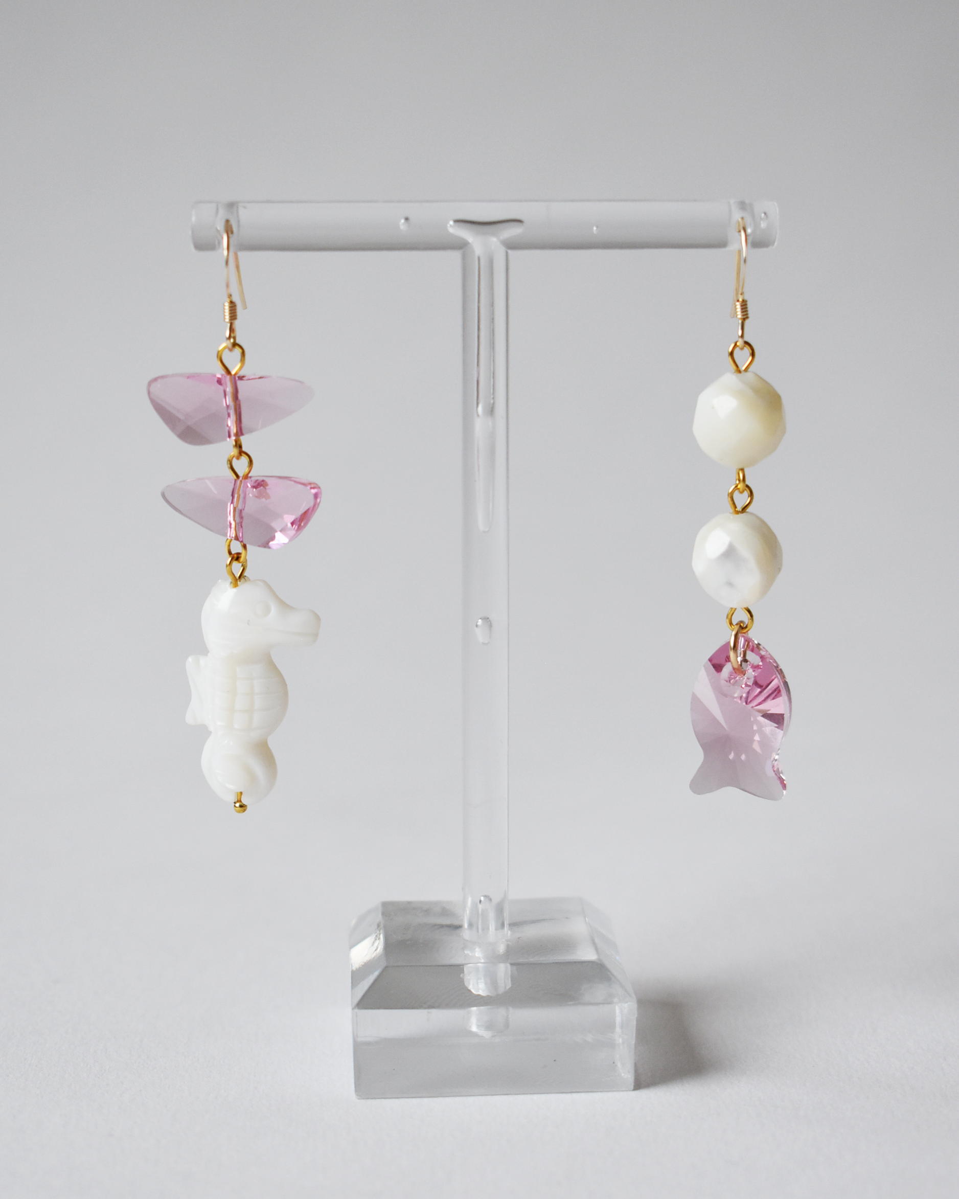 Pale Pink 'Seaside Crystal' Earrings