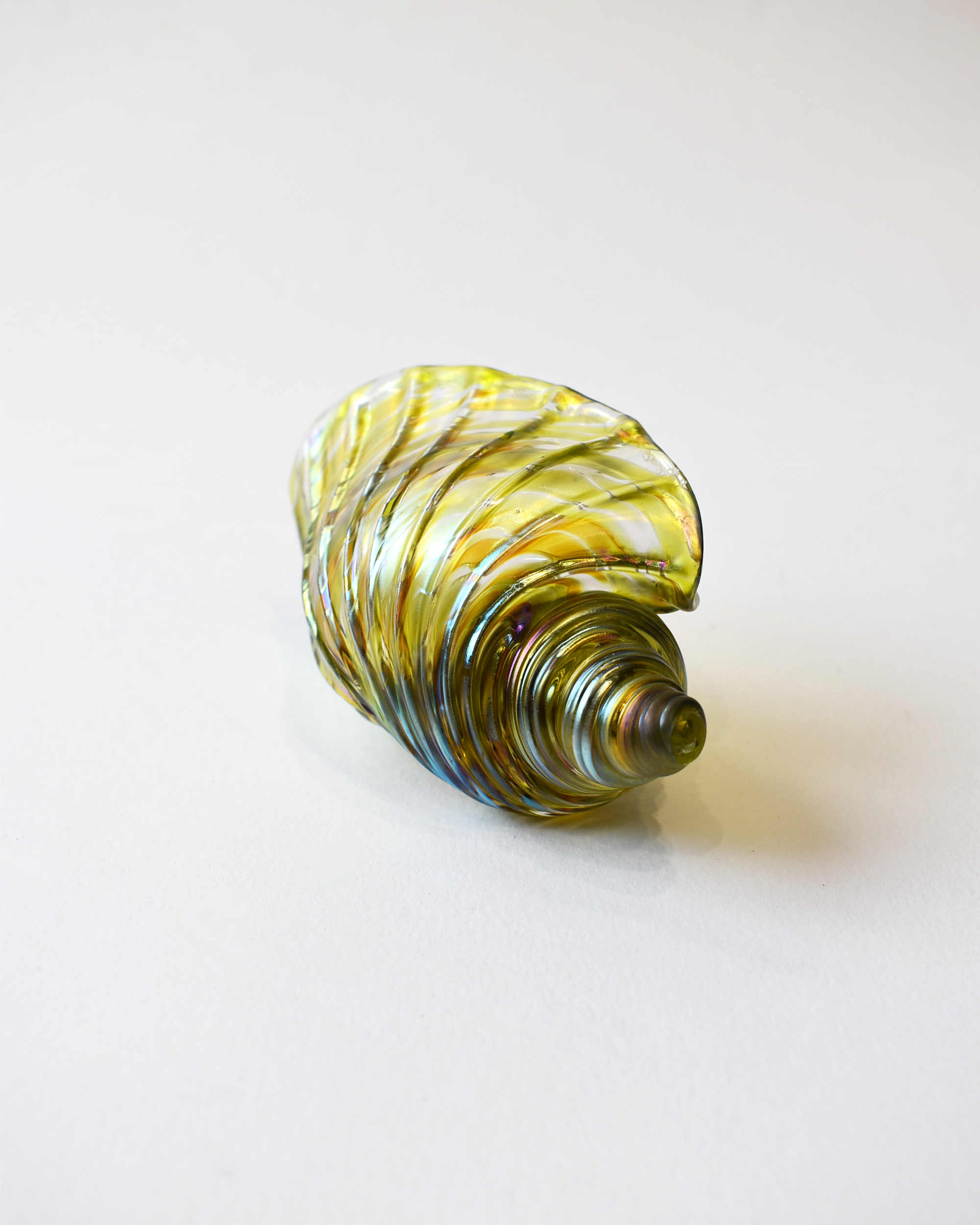 Lime Featherspray Glass Shell (S)