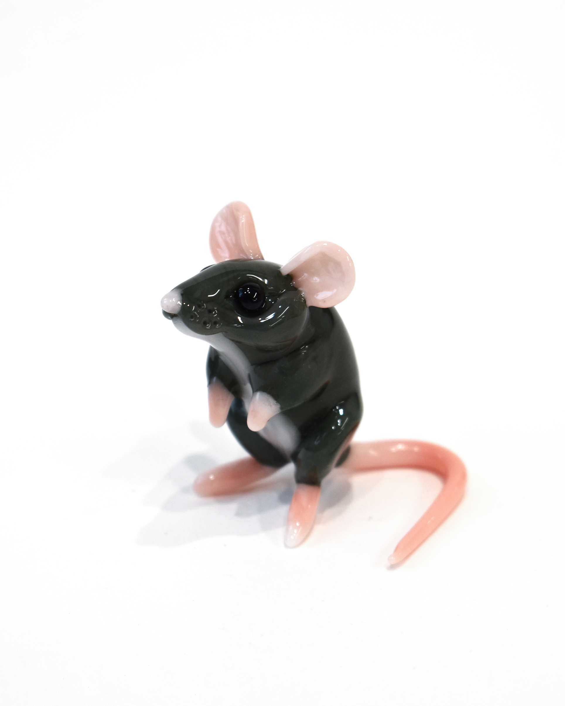 'Little Grey Mouse' Glass Sculpture