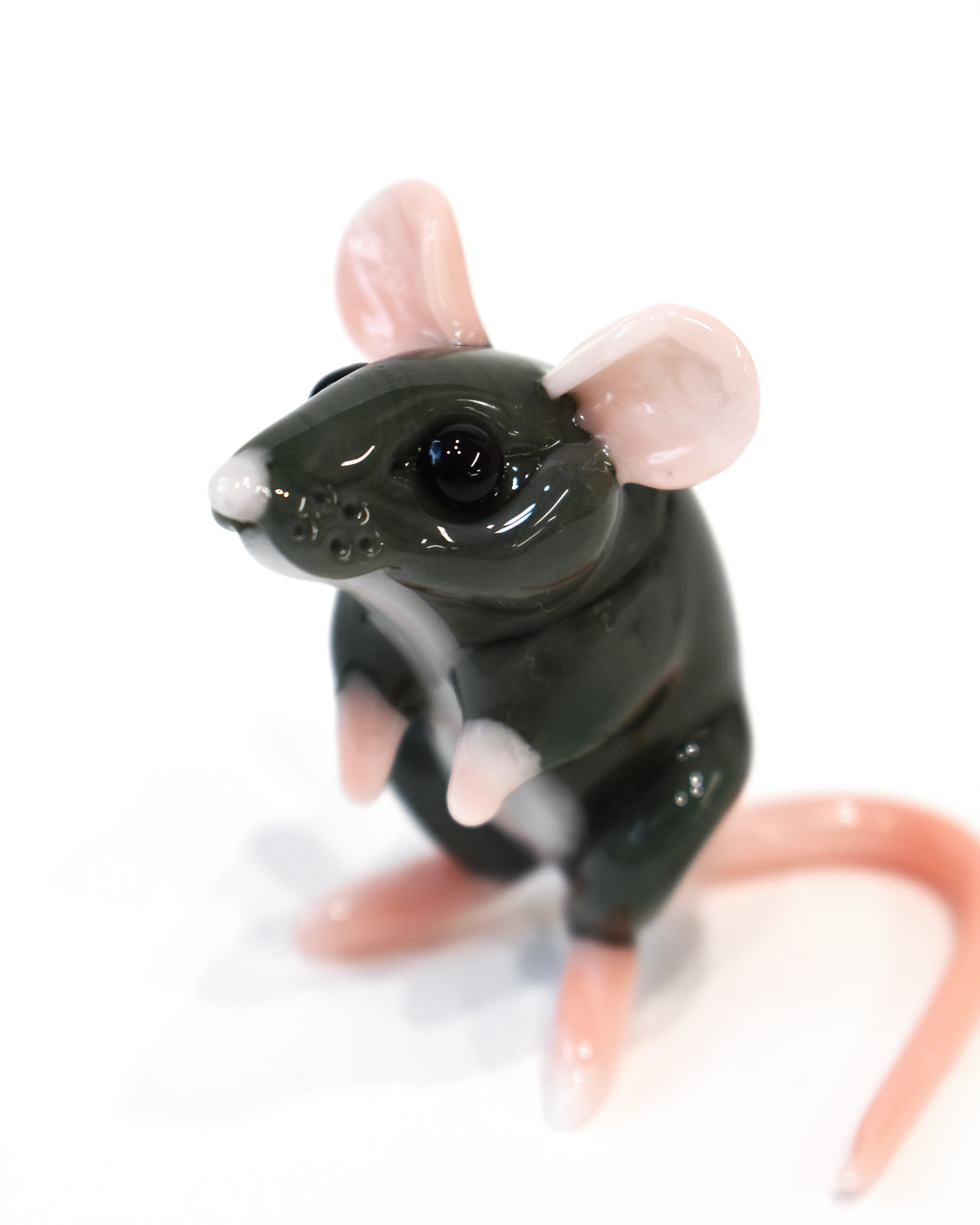 'Little Grey Mouse' Glass Sculpture