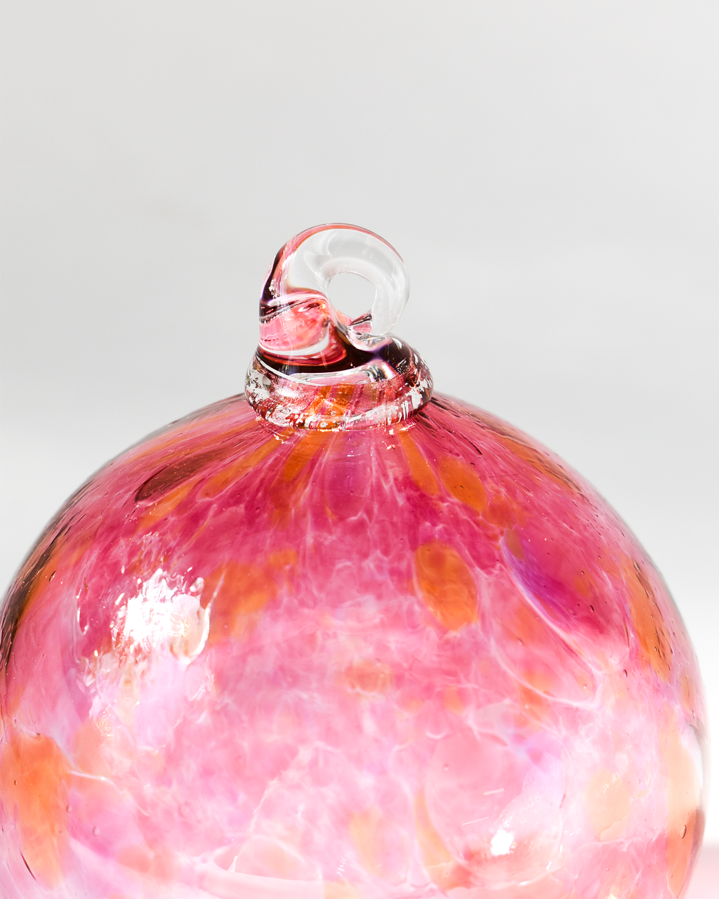 "Pink Sunset" Confetti Mouthblown Bauble
