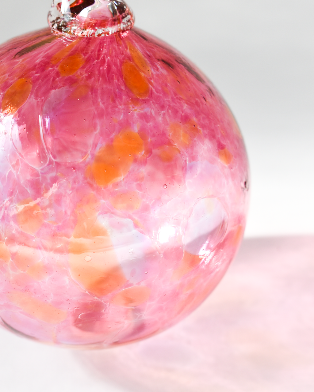 "Pink Sunset" Confetti Mouthblown Bauble