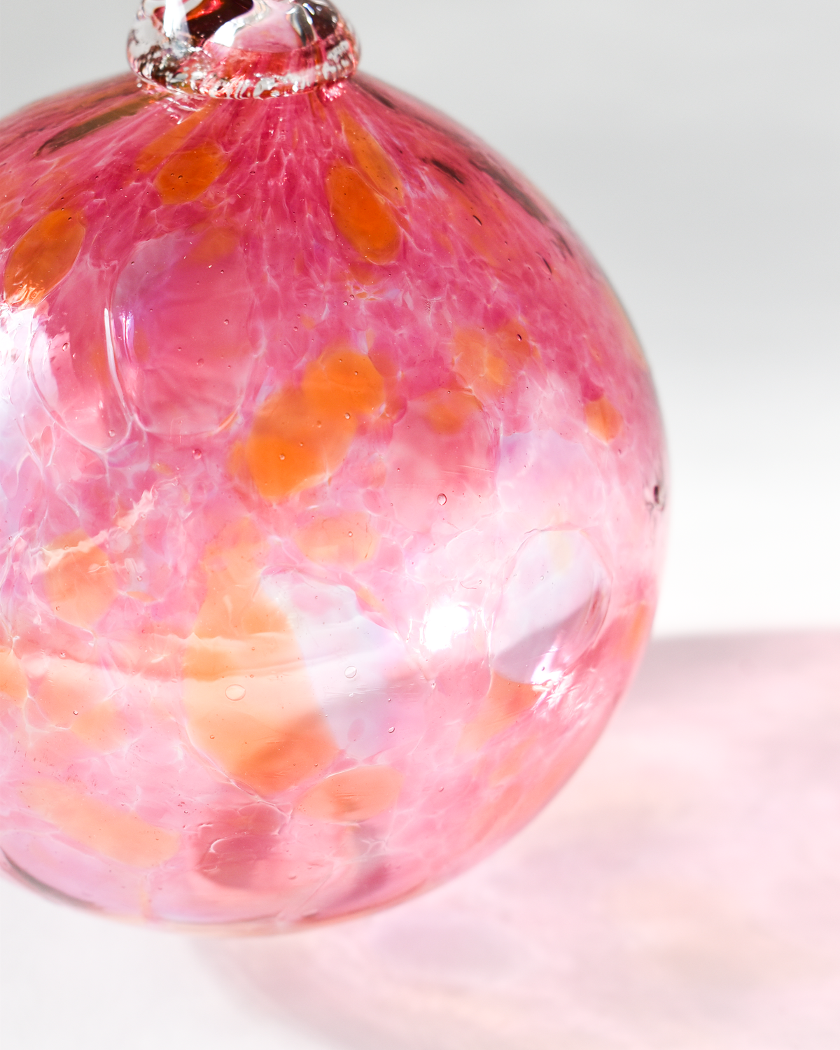 "Pink Sunset" Confetti Mouthblown Bauble