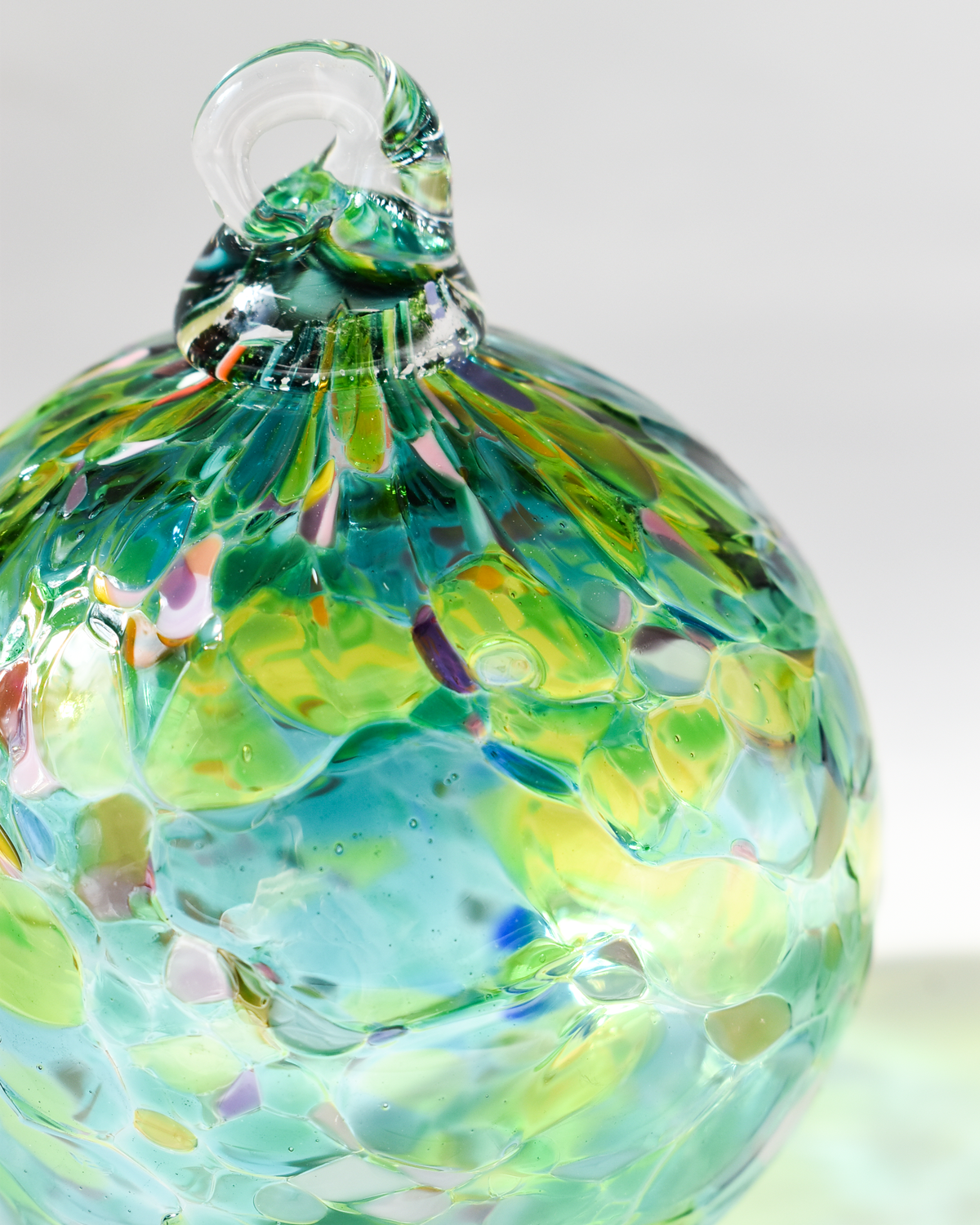 "Lime & Lagoon" Confetti Mouthblown Bauble