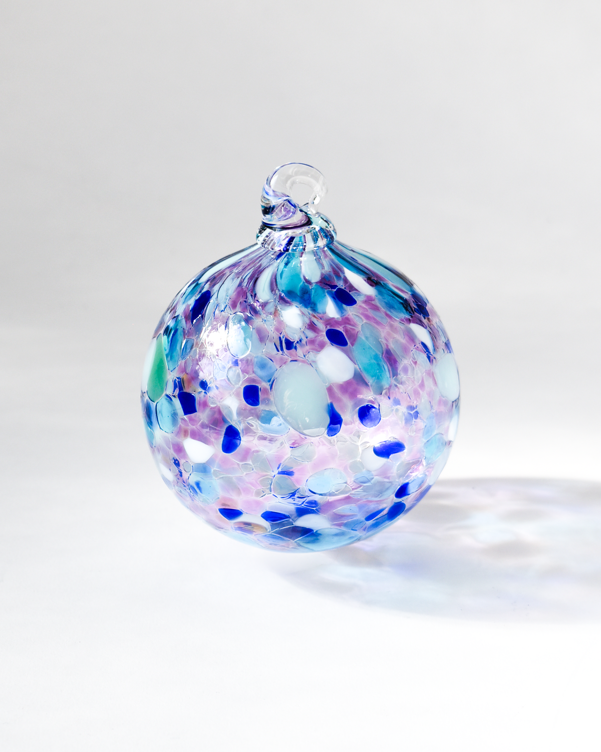 "Purple & Blue" Confetti Mouthblown Bauble