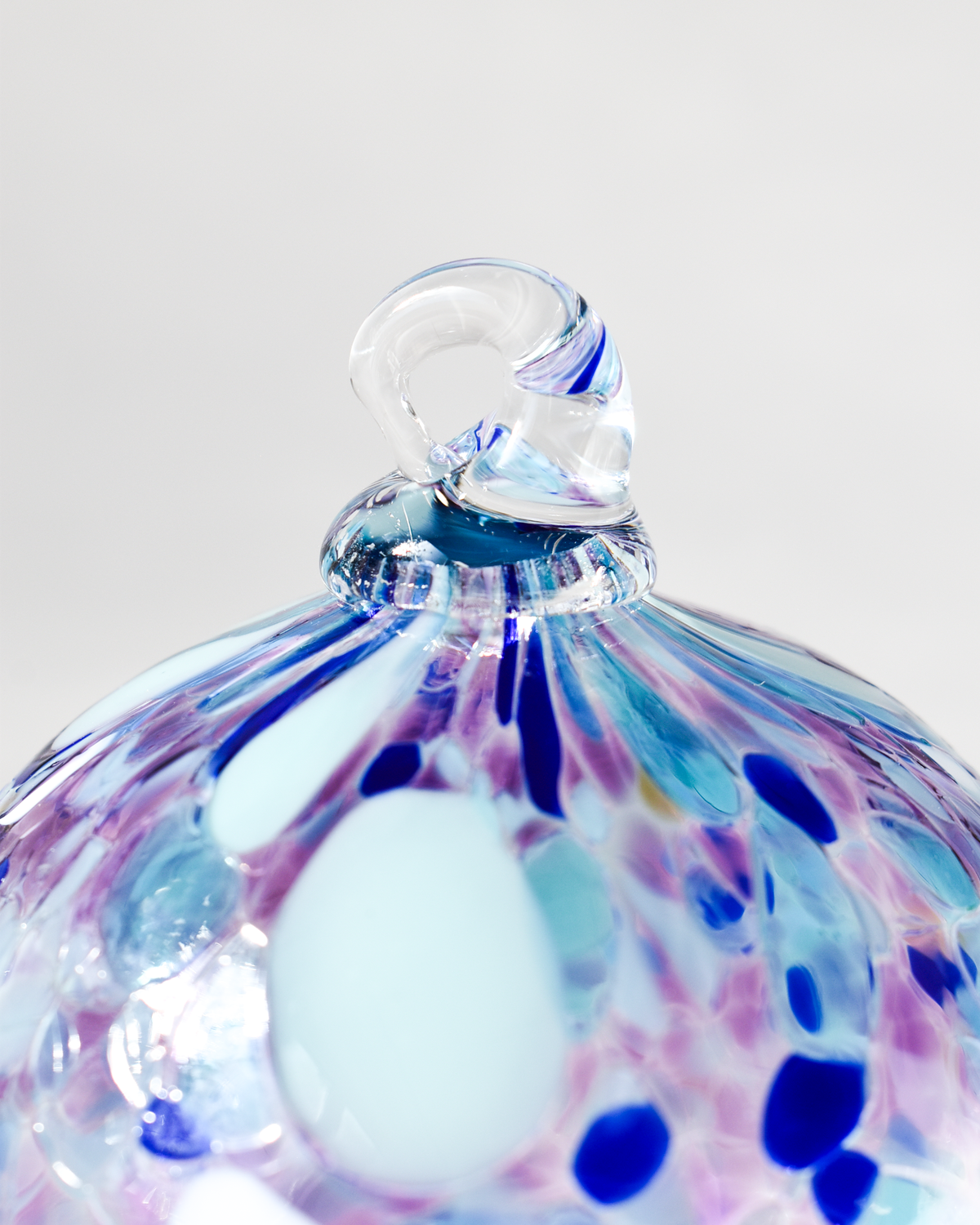 "Purple & Blue" Confetti Mouthblown Bauble