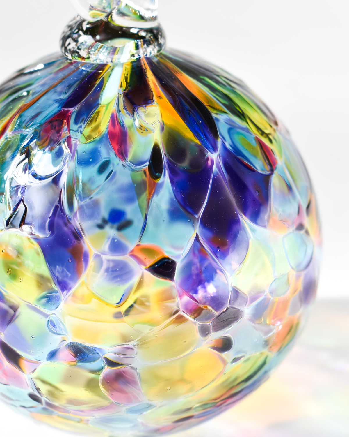 "Rich Rainbow" Confetti Mouthblown Bauble