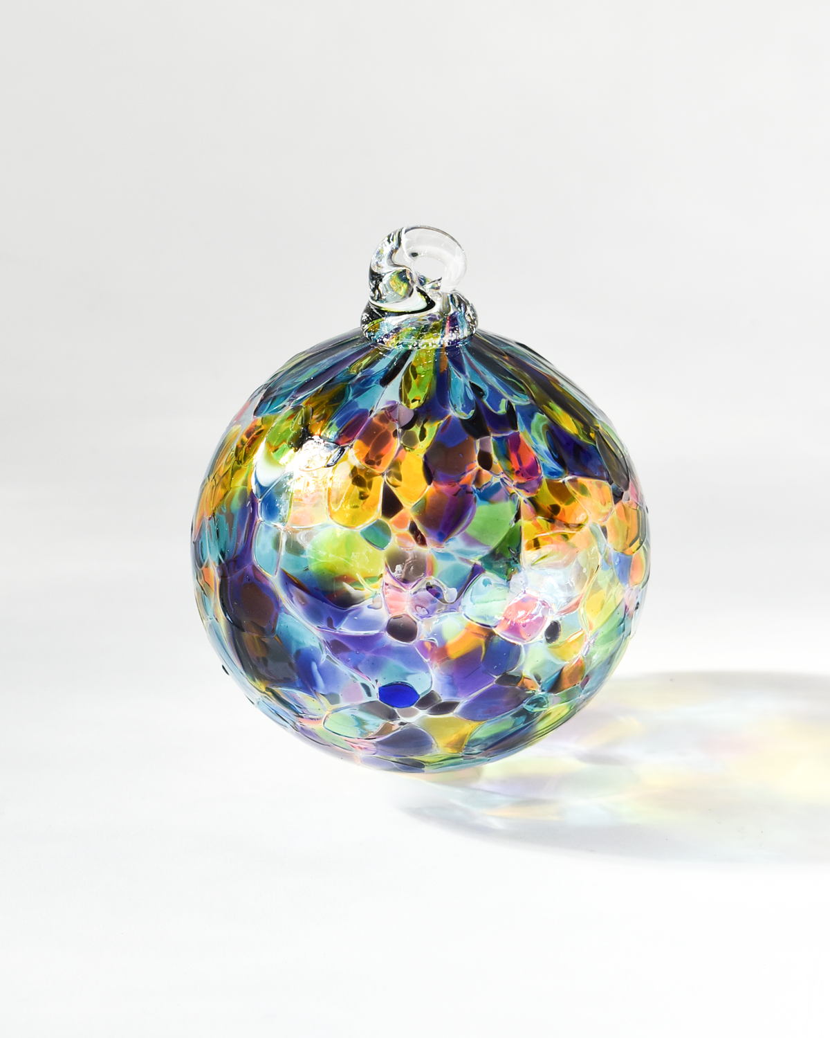 "Rich Rainbow" Confetti Mouthblown Bauble