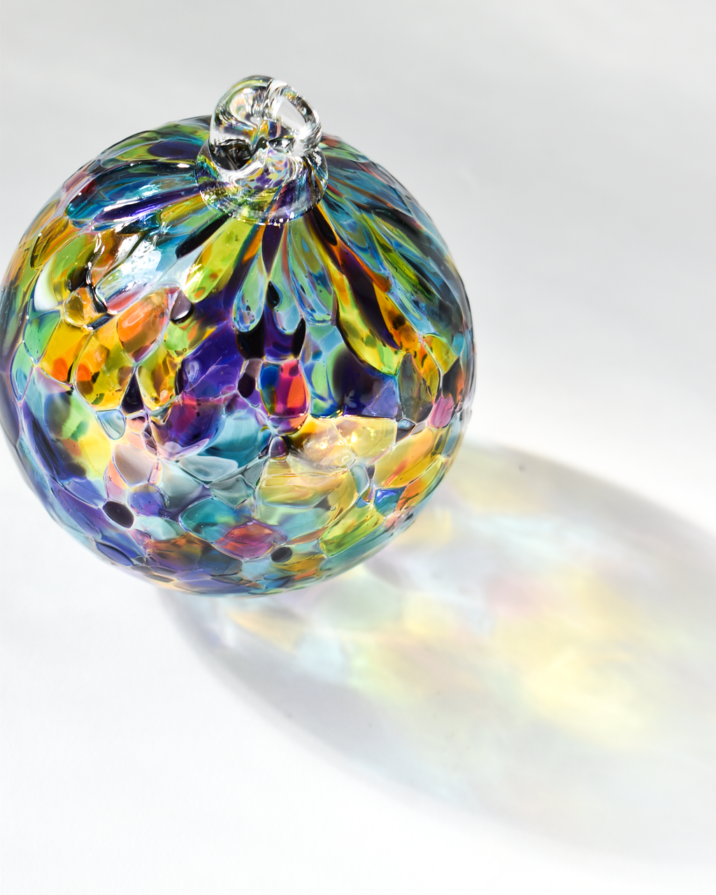 "Rich Rainbow" Confetti Mouthblown Bauble