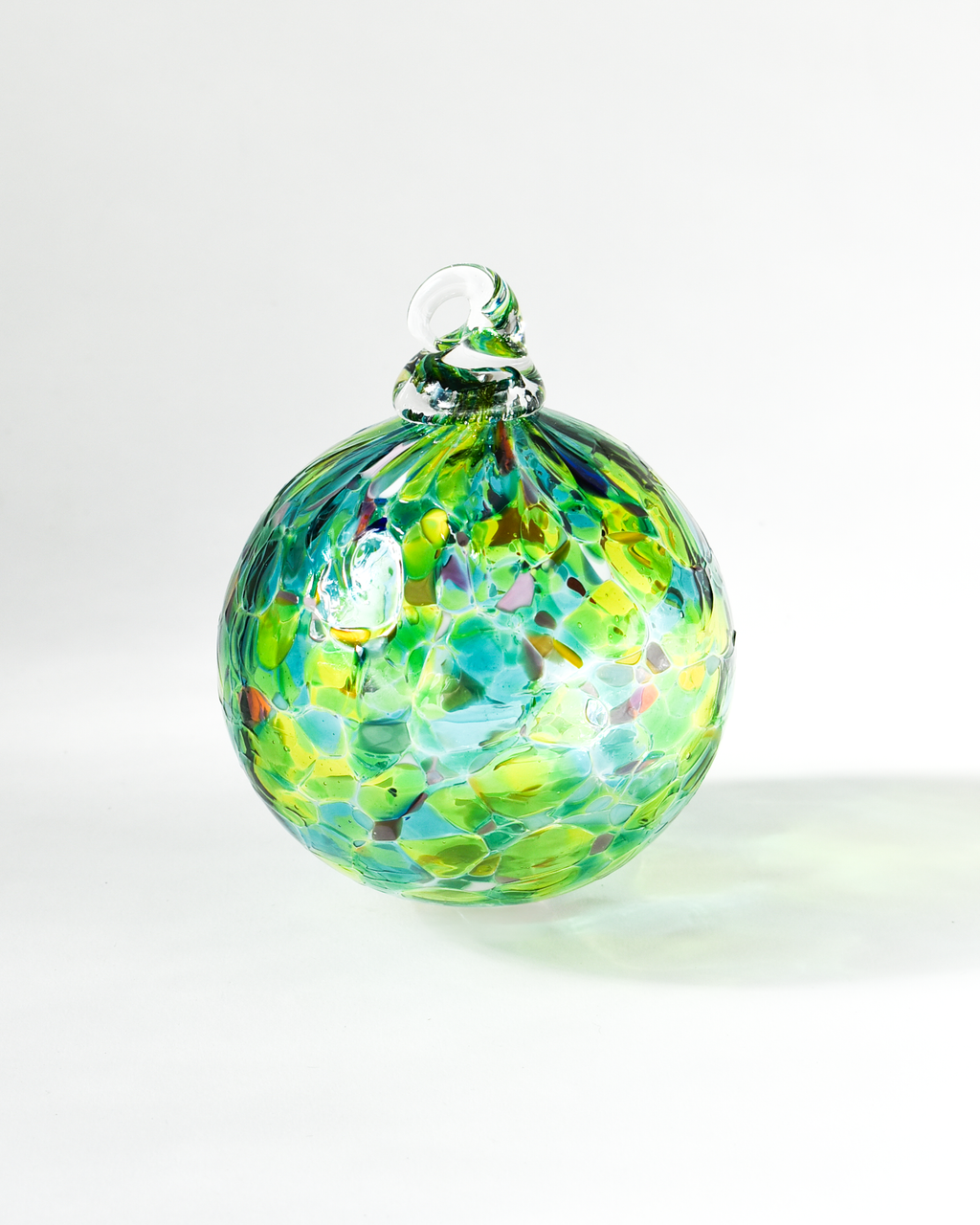 "Green Tide" Confetti Mouthblown Bauble