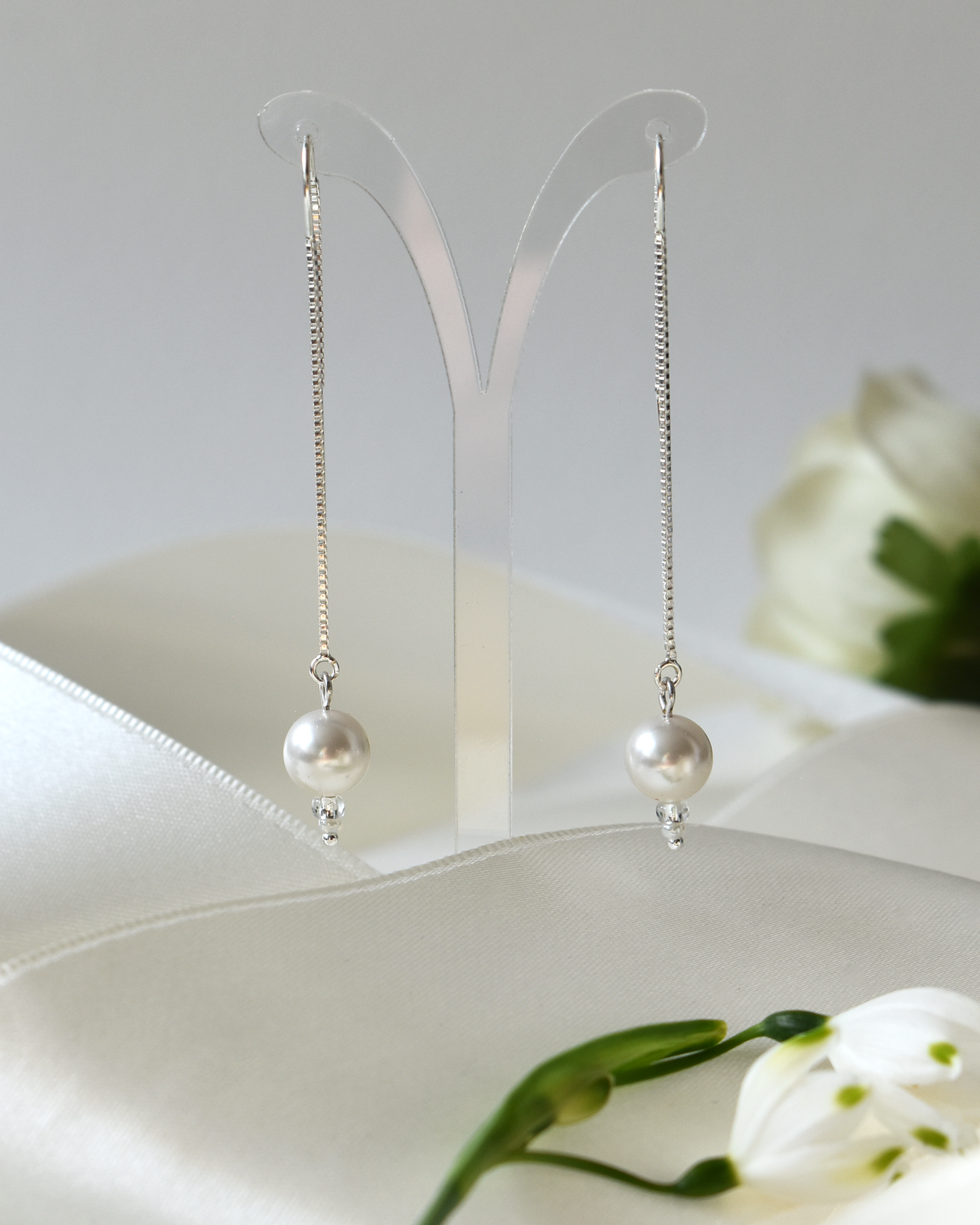 Classic Pearl Threader Earrings