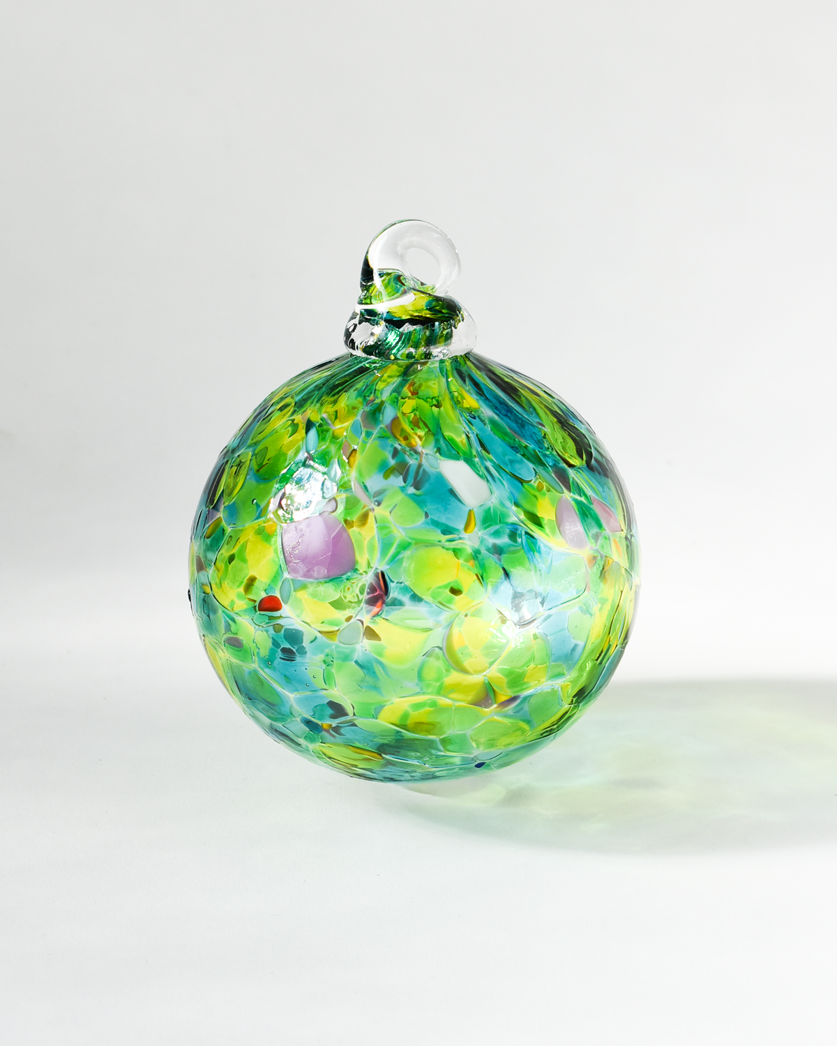 "Green Tide" Confetti Mouthblown Bauble
