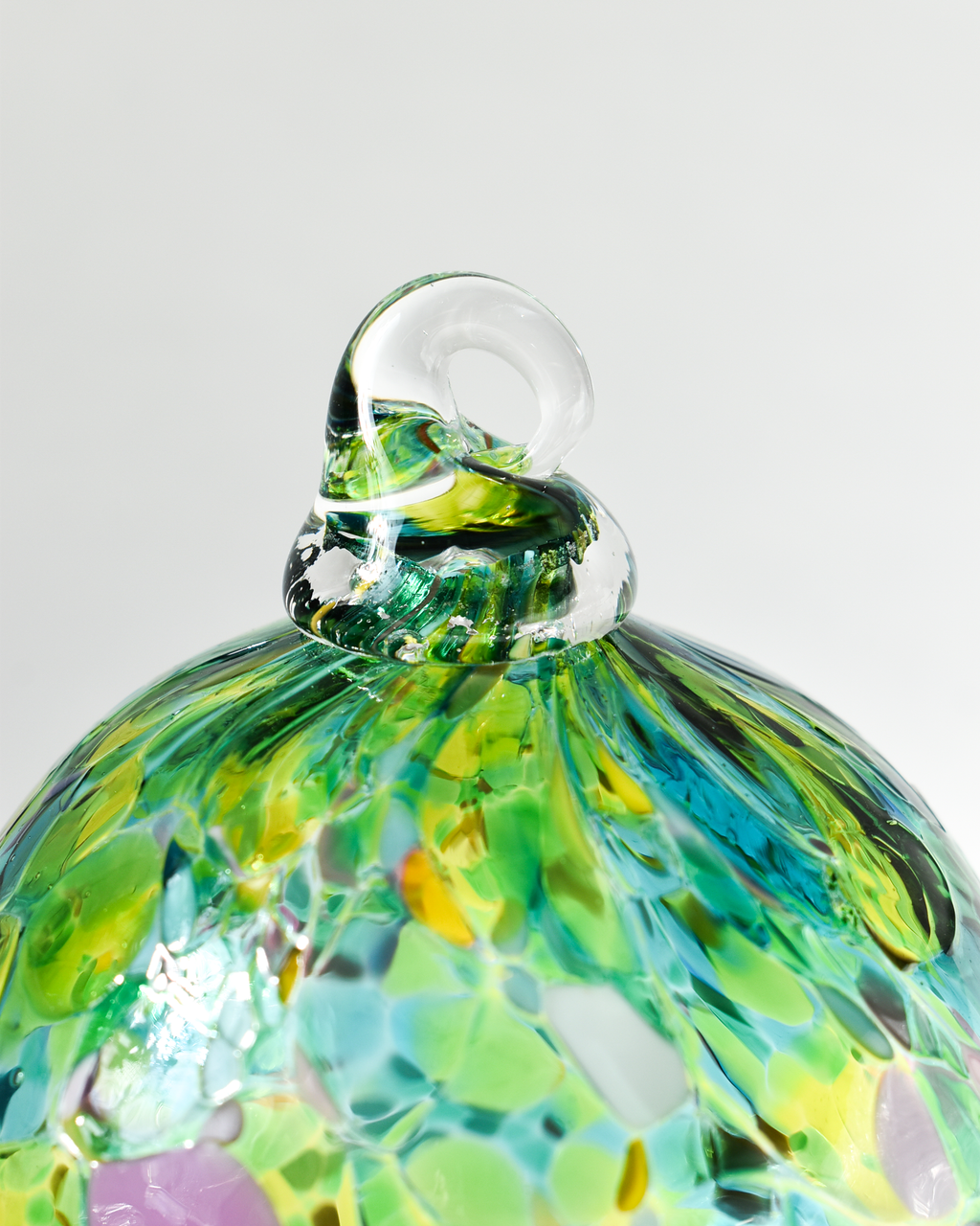 "Green Tide" Confetti Mouthblown Bauble
