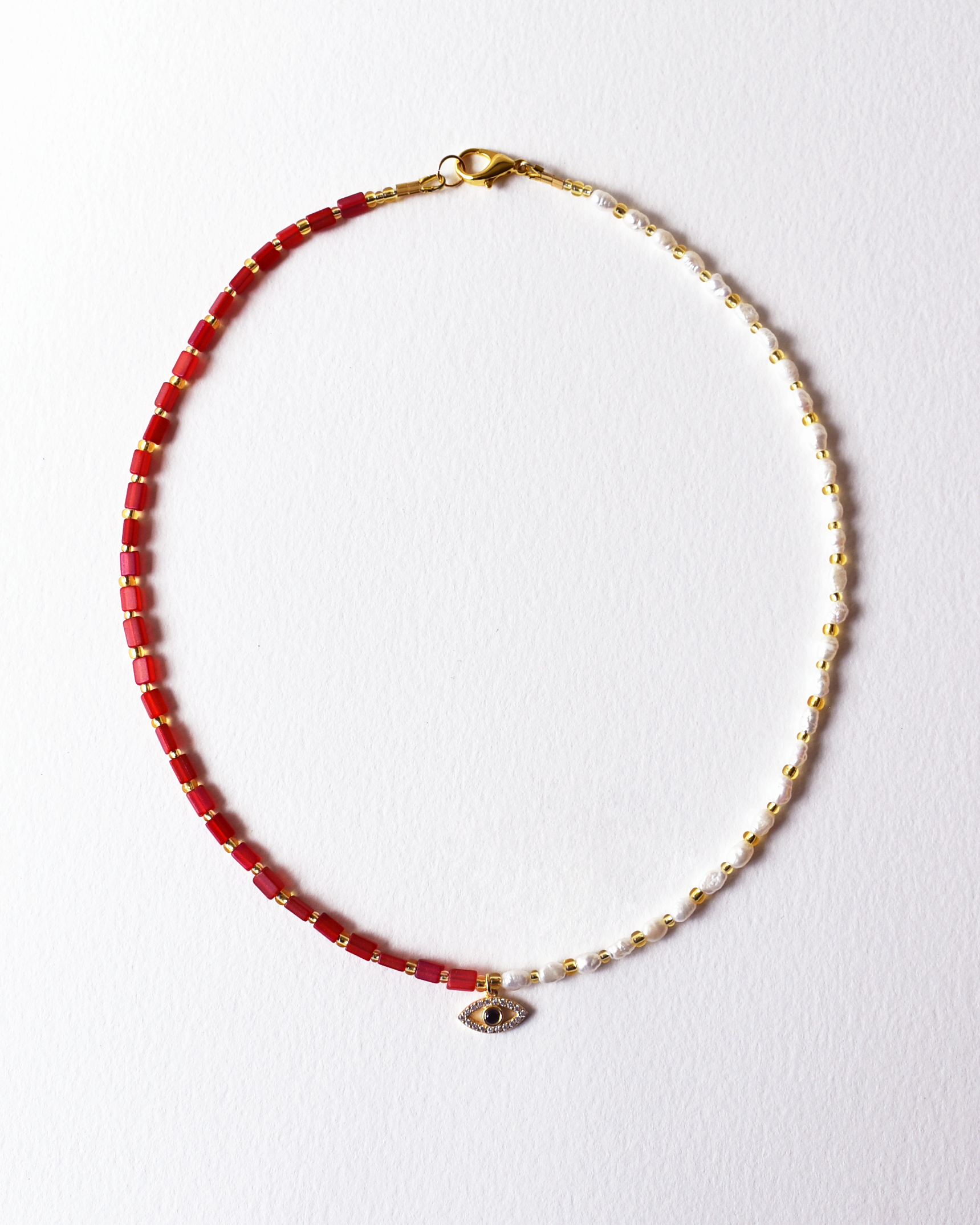 'Half & Half' Evil Eye Charm Necklace