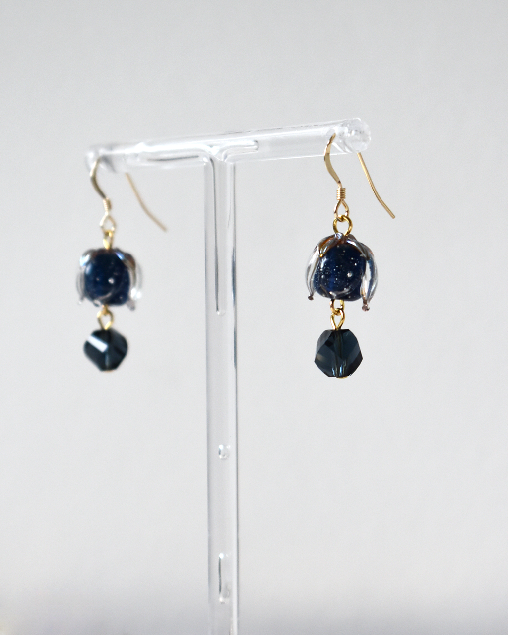 Midnight Blue Flower Bud Earrings